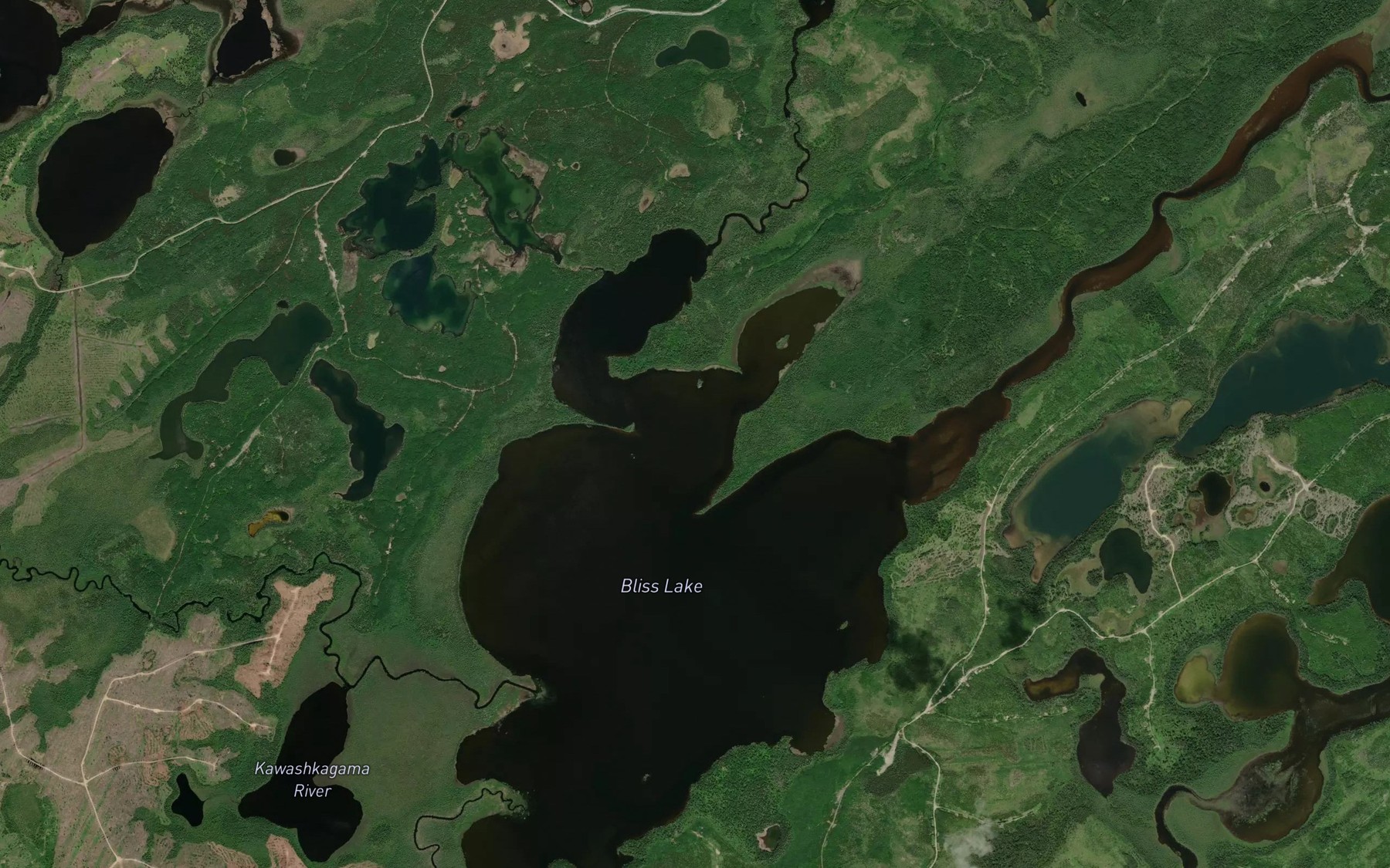 Satellite map of the Pollywog Creek