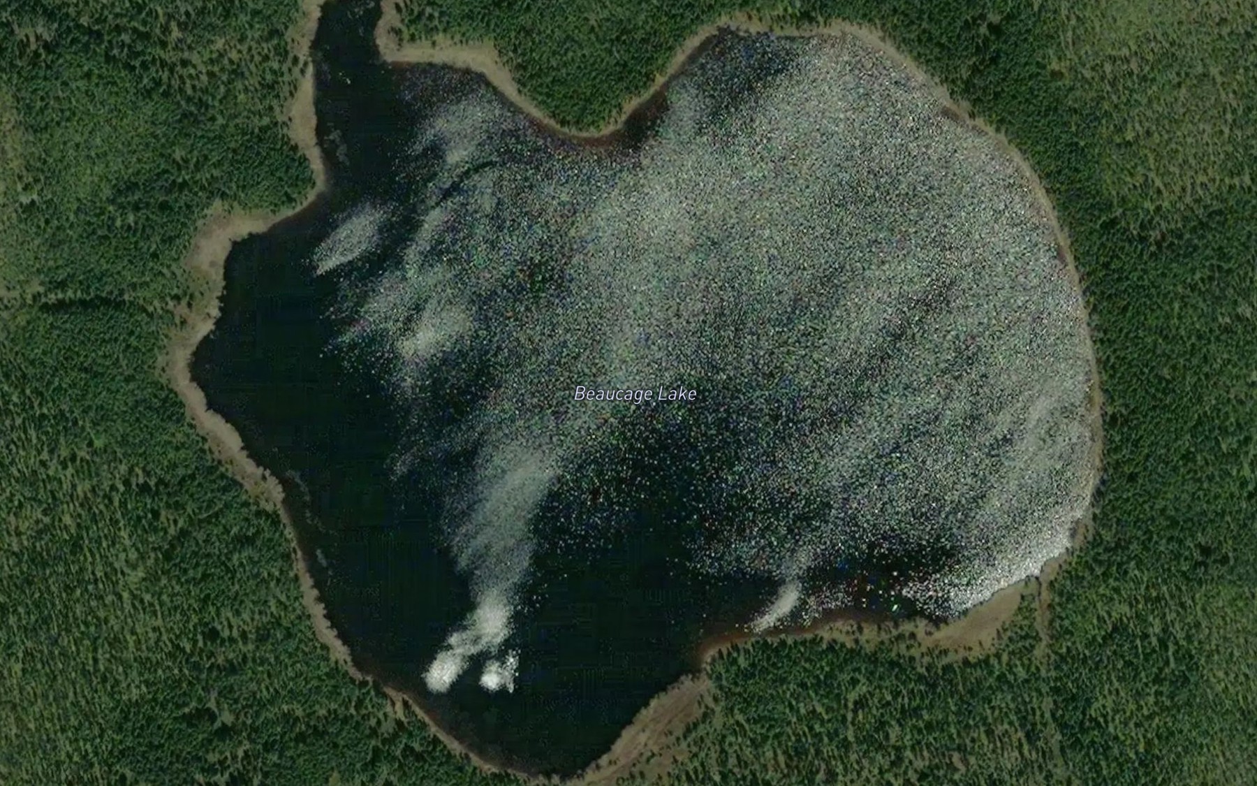 Satellite map of the Beaucage Lake