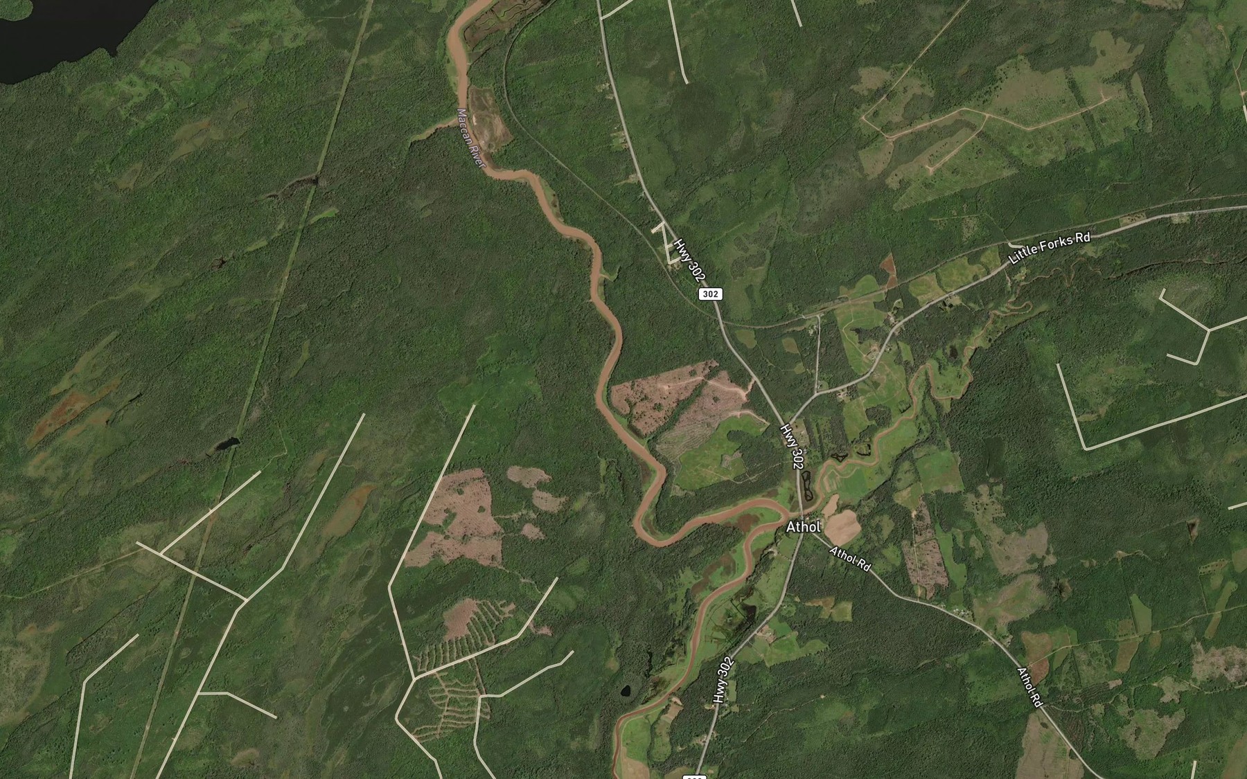 Satellite map of the Halfway Brook