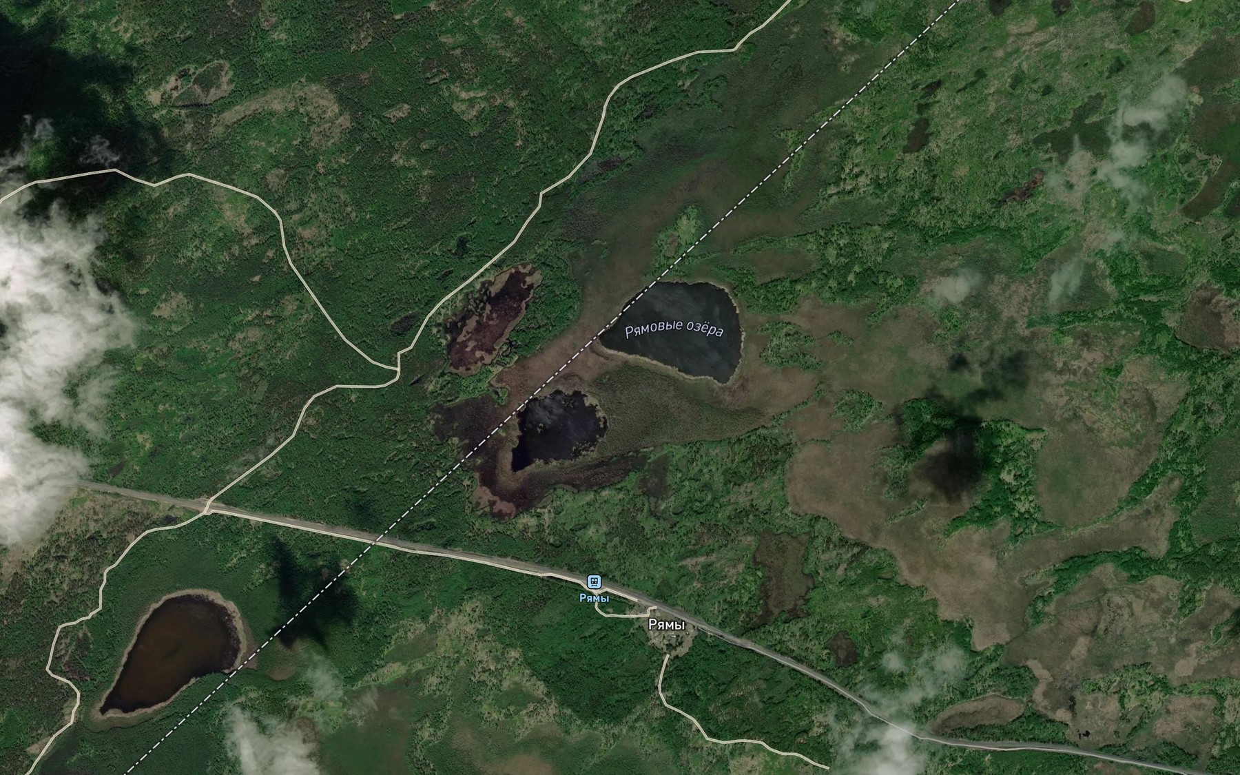 Satellite map of the Ryamovyye Ozera