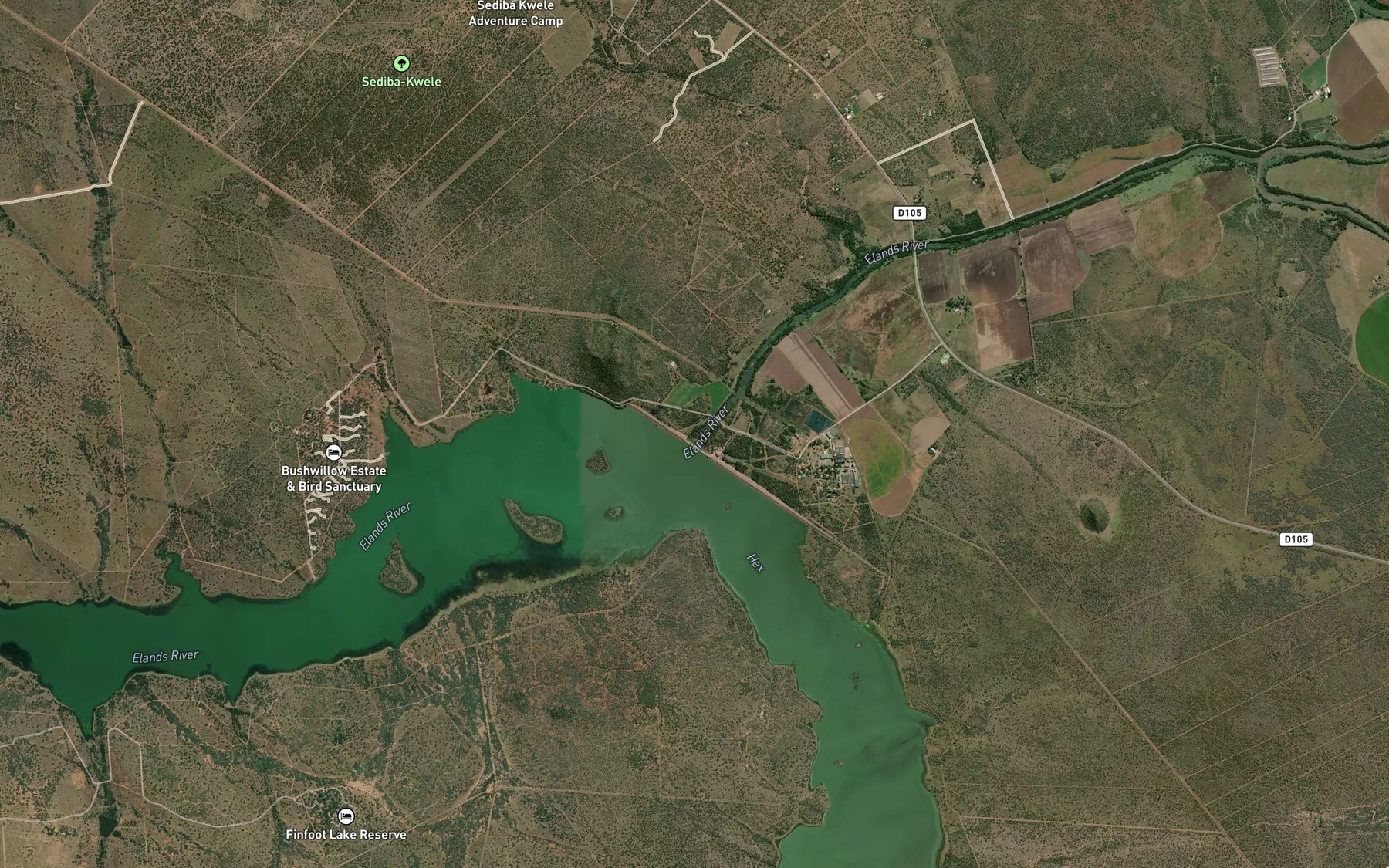 Satellite map of the Elandsrivier