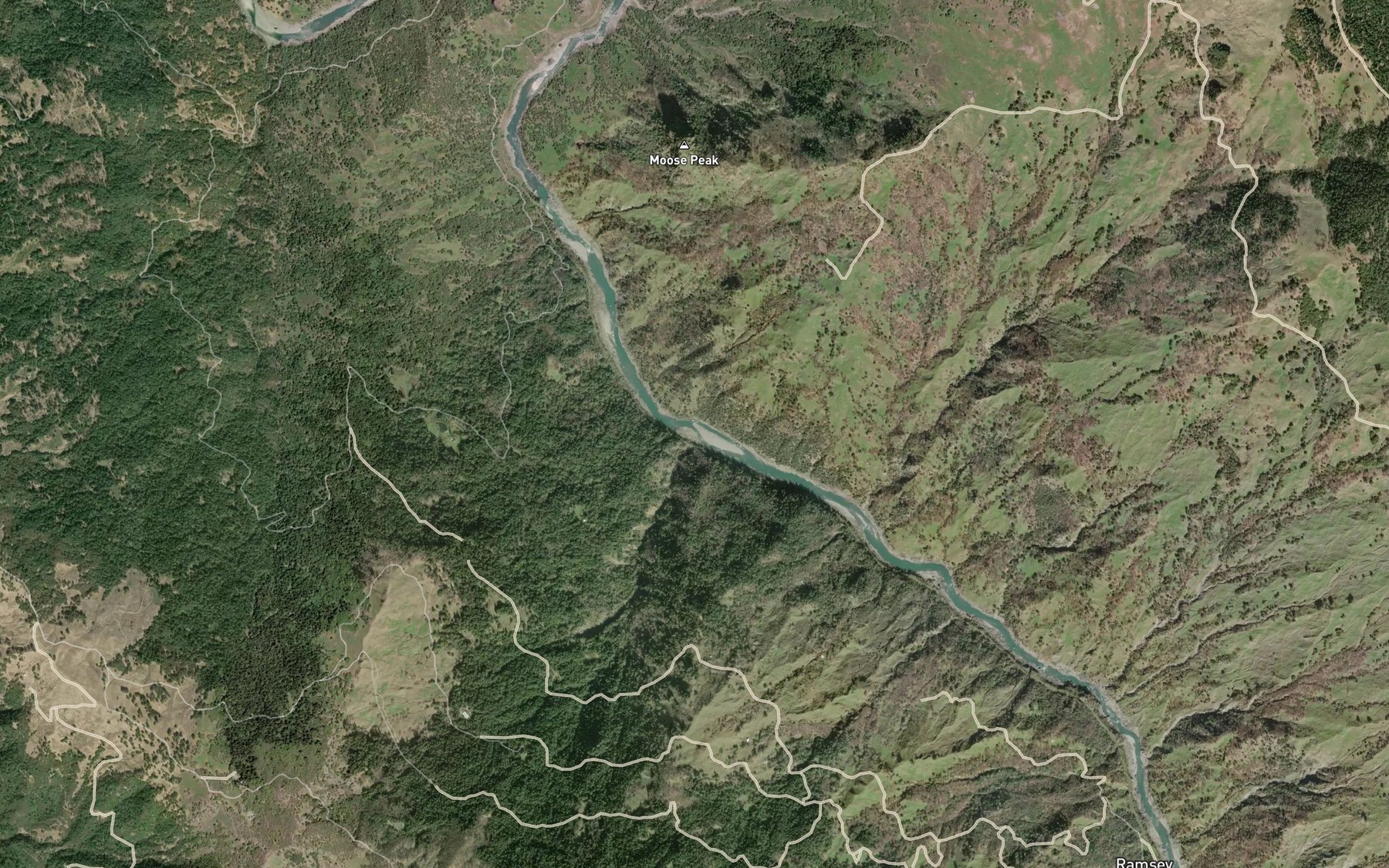 Satellite map of the Raff Creek