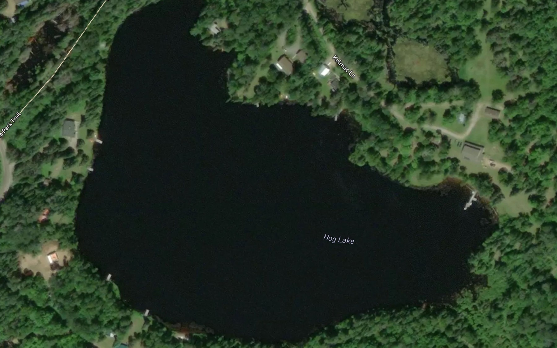 Satellite map of the Hog Lake