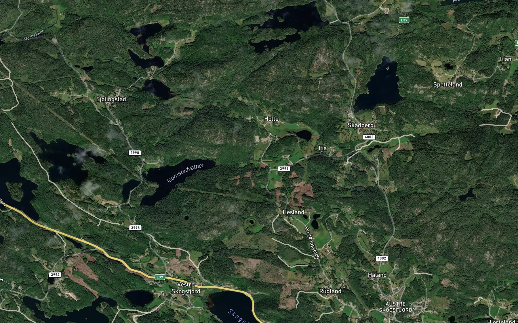 Satellite map of the Bjorkelundbekken