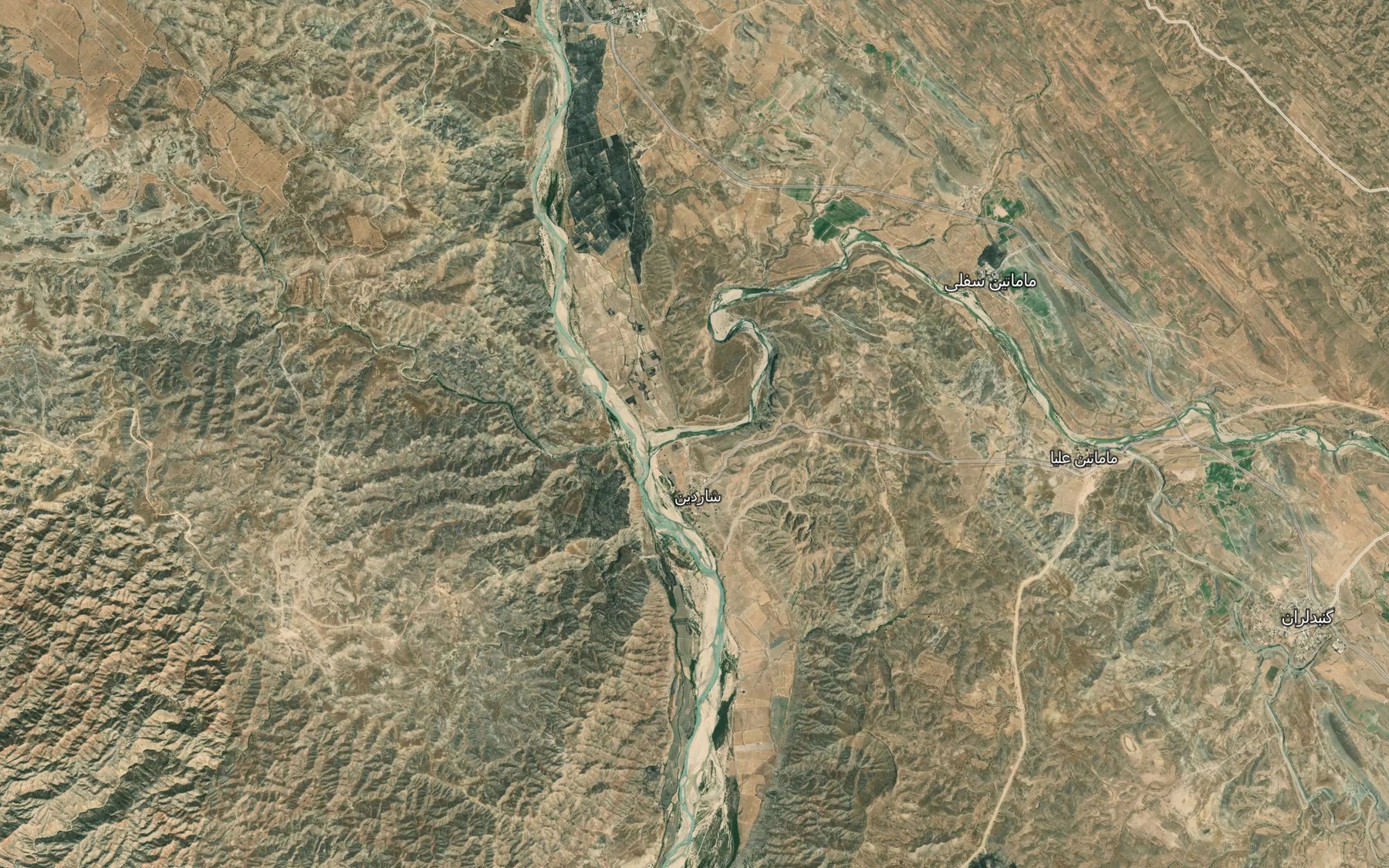 Satellite map of the Rudkhaneh-ye Talkh