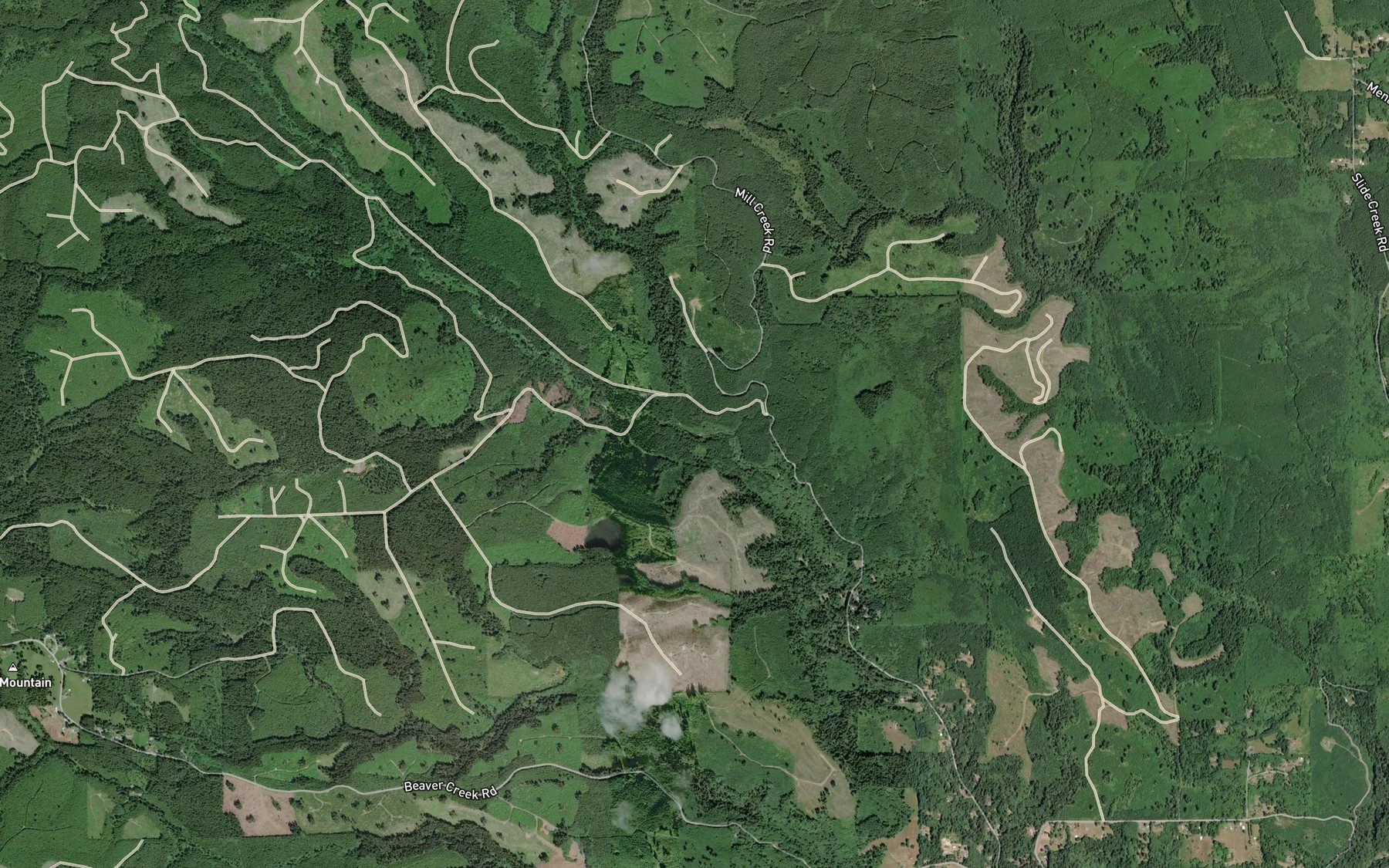 Satellite map of the North Fork Mill Creek