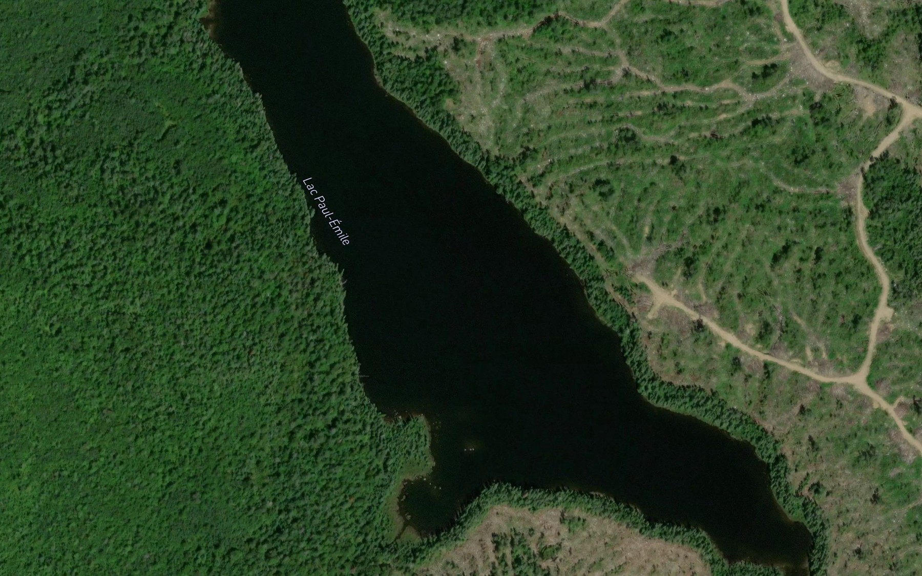 Satellite map of the Lac Paul-Emile
