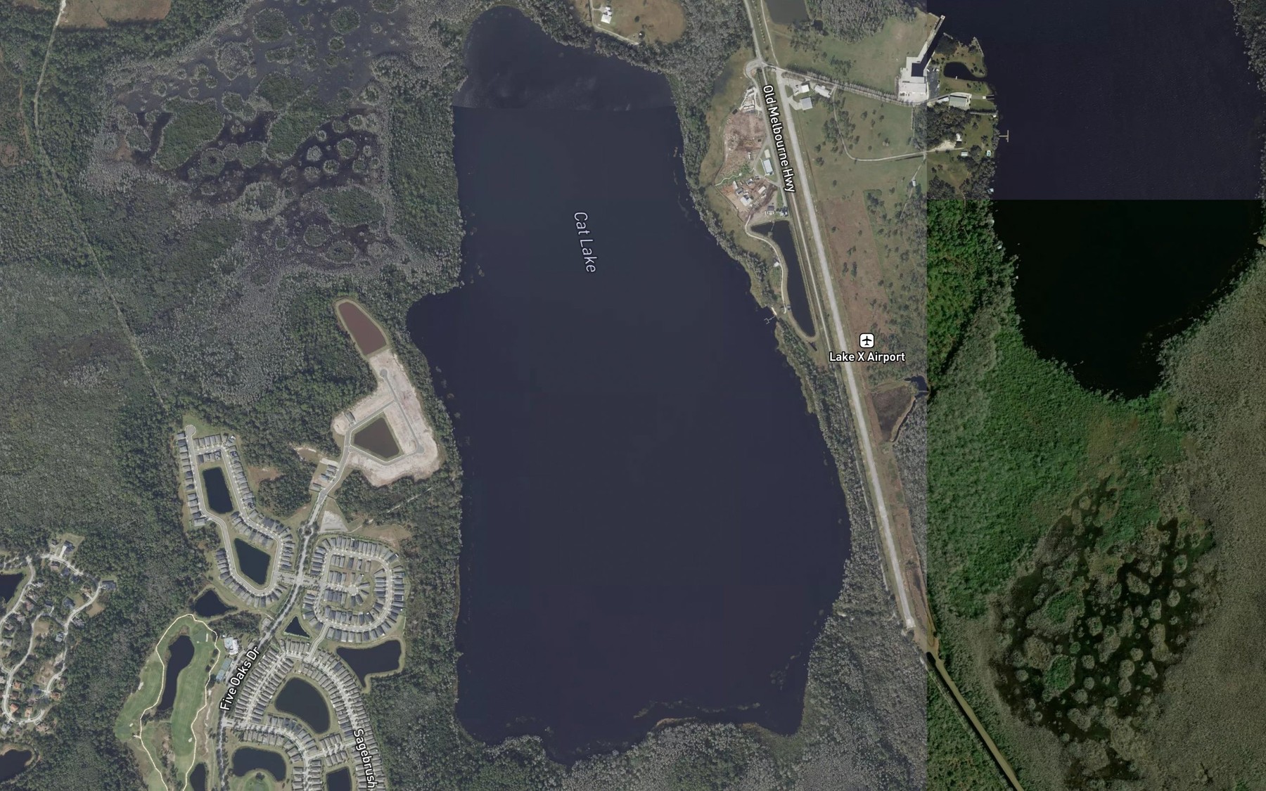 Satellite map of the Cat Lake