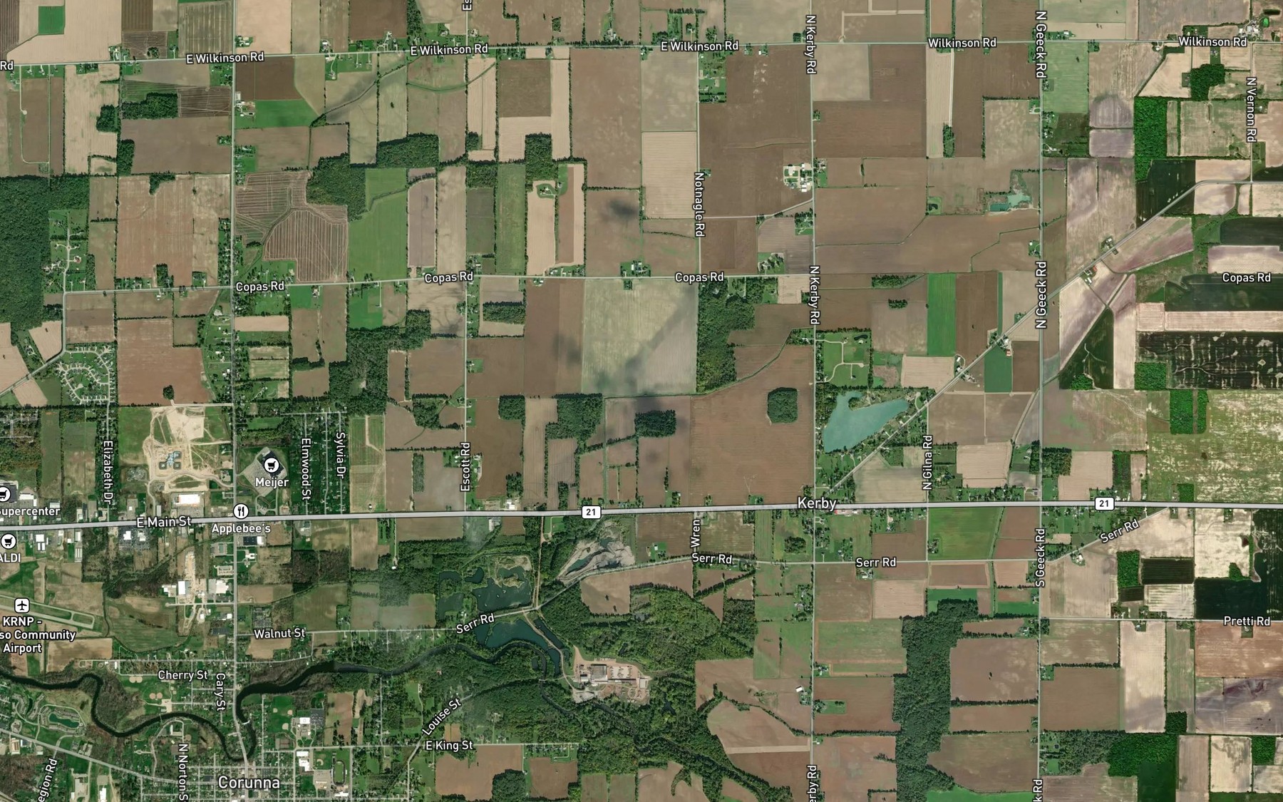 Satellite map of the Coal Mine Drain