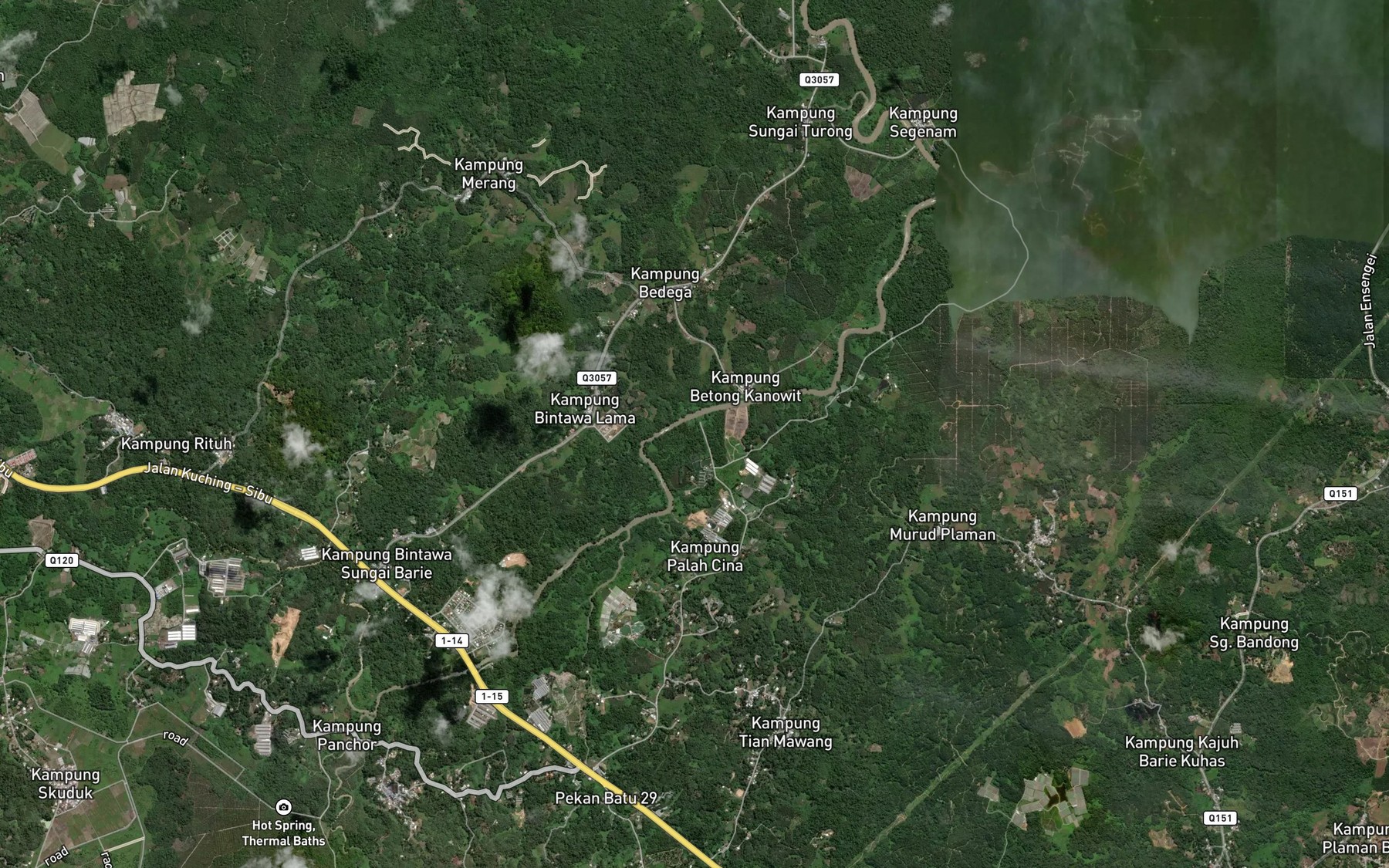 Satellite map of the Rantau Panjang