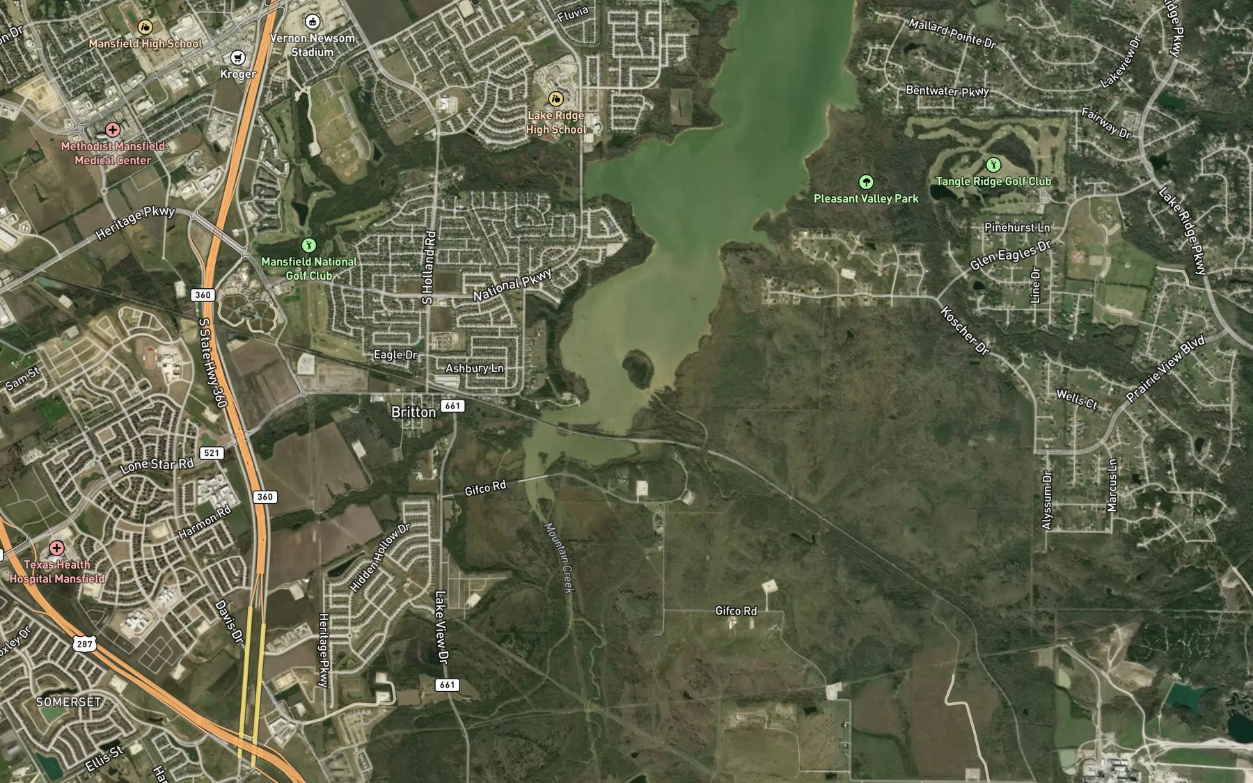 Satellite map of the Bedford Branch