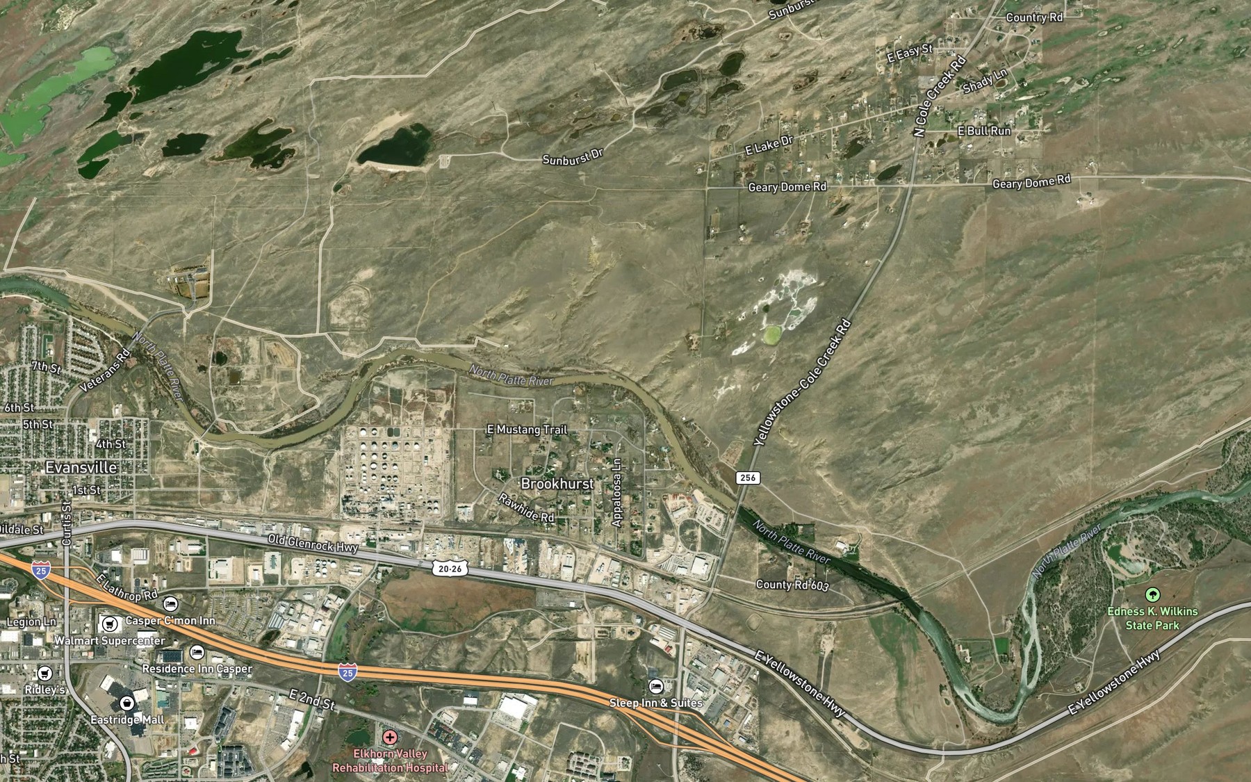 Satellite map of the Elkhorn Creek