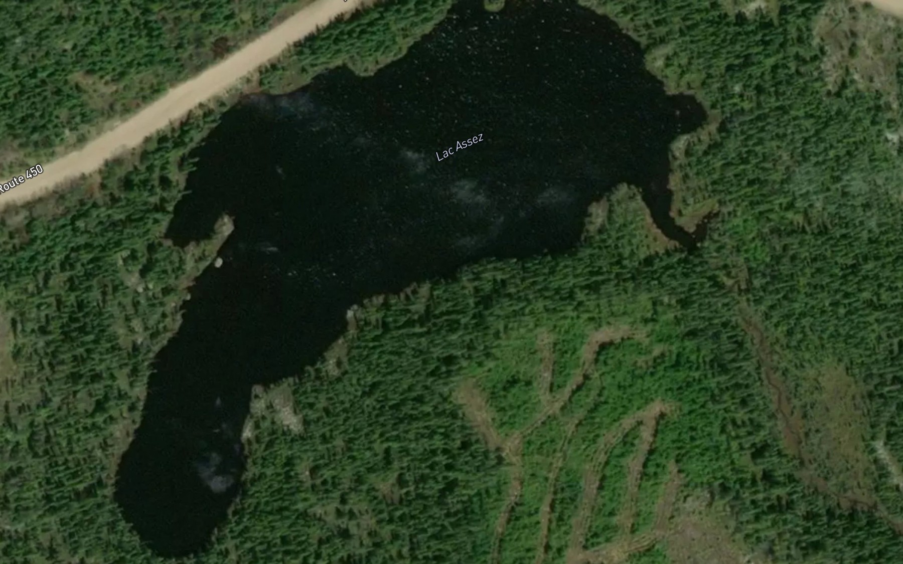 Satellite map of the Lac Assez