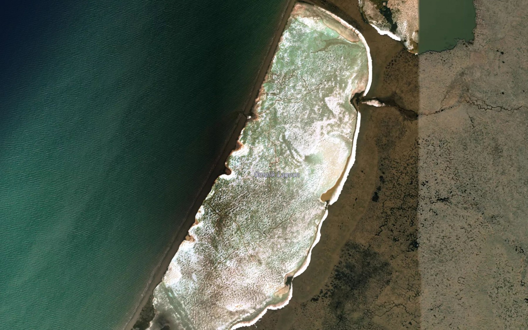 Satellite map of the Omalik Lagoon