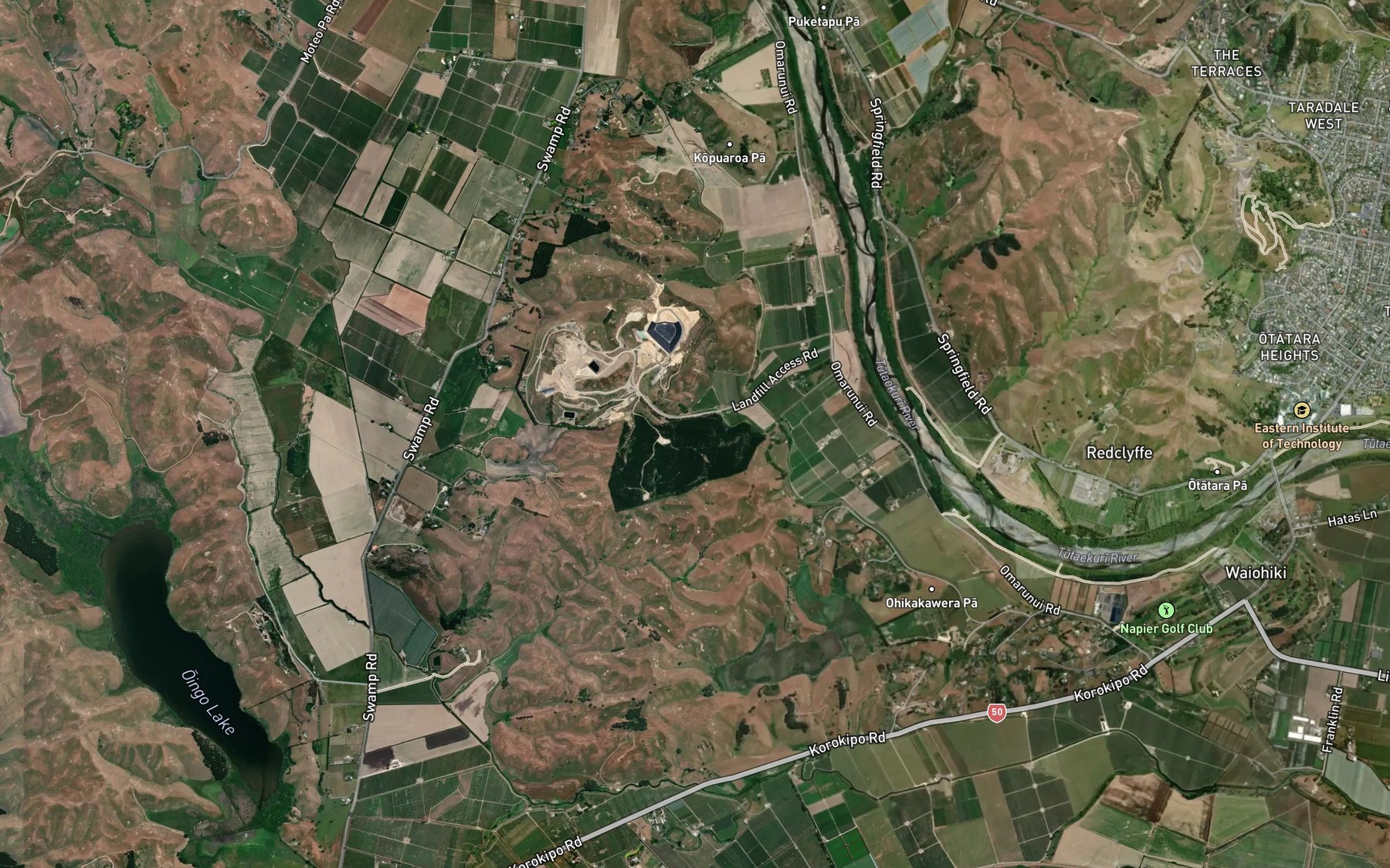 Satellite map of the Upokohino Stream