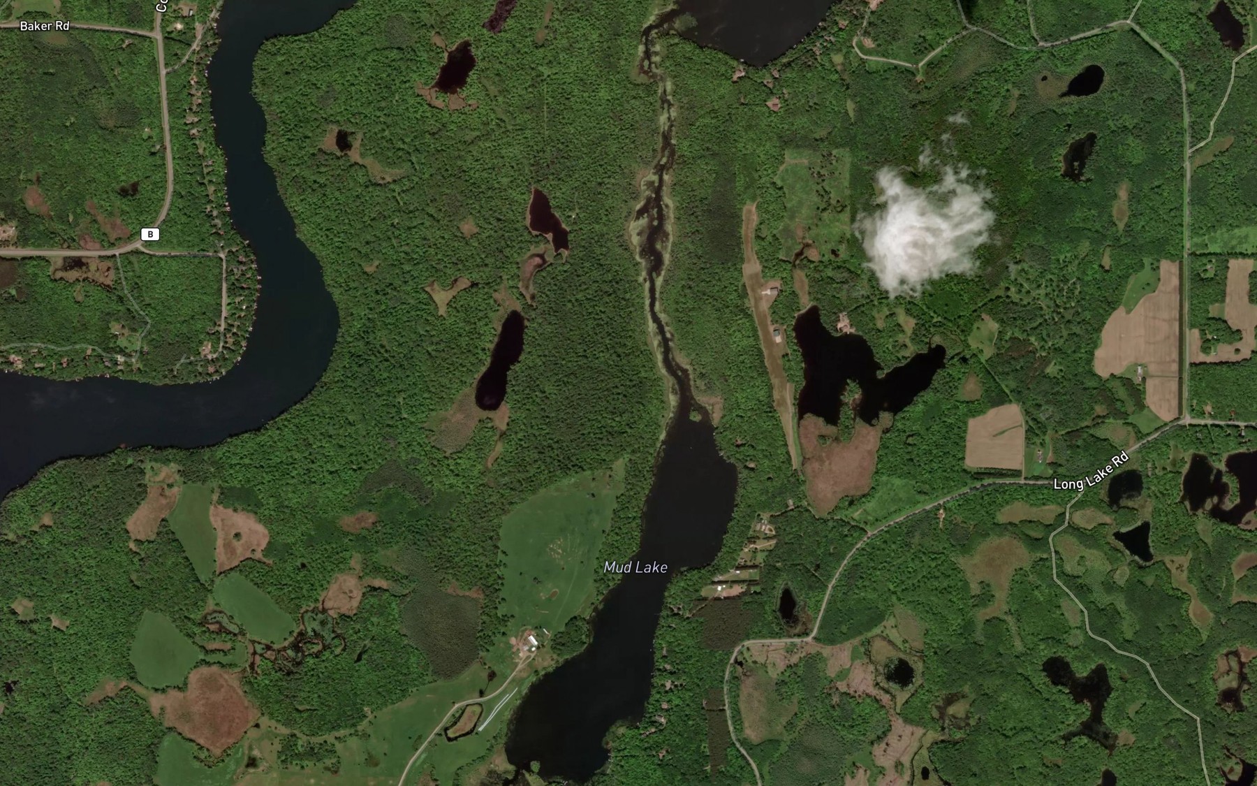 Satellite map of the Mud Lake