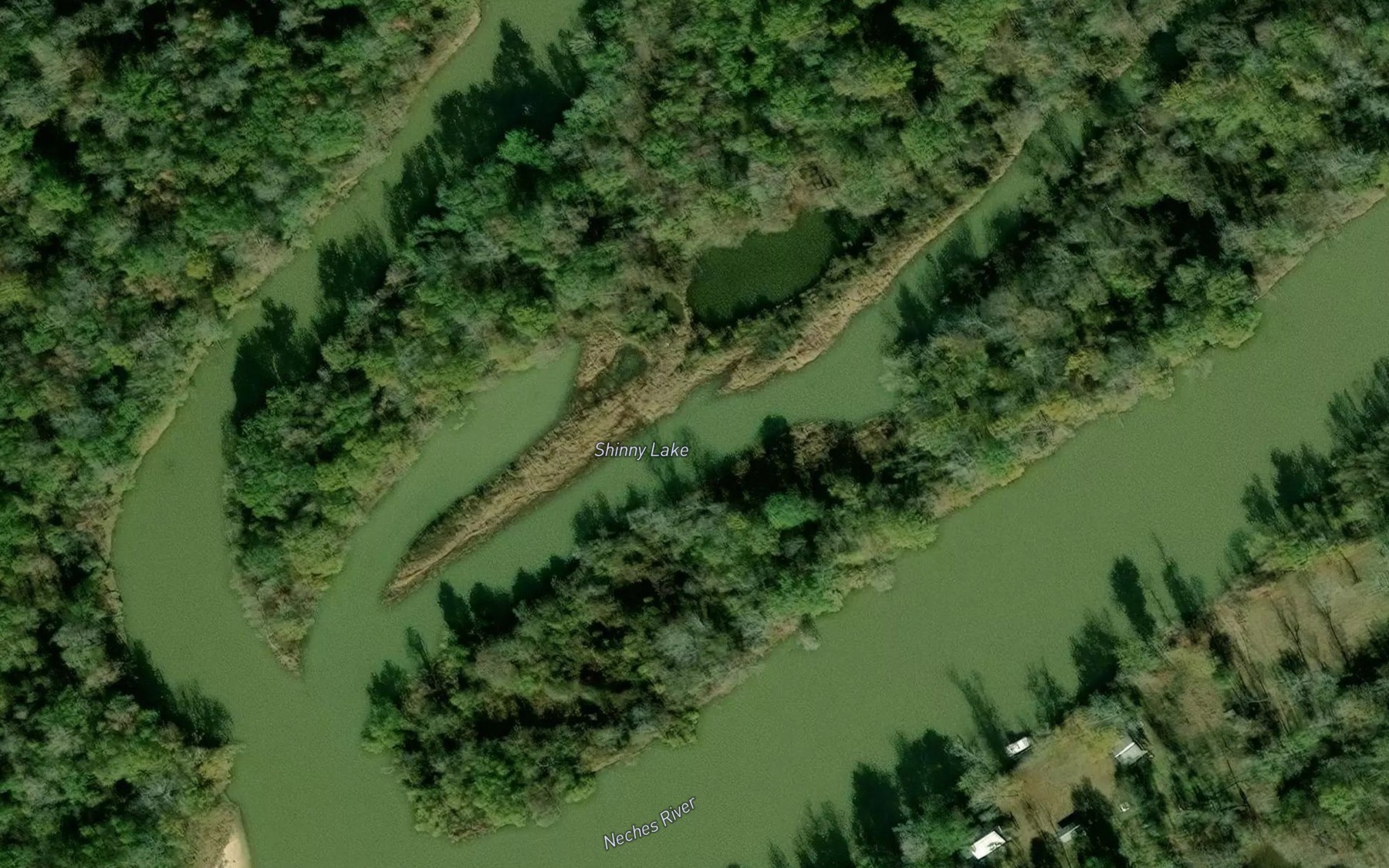 Satellite map of the Shinny Lake