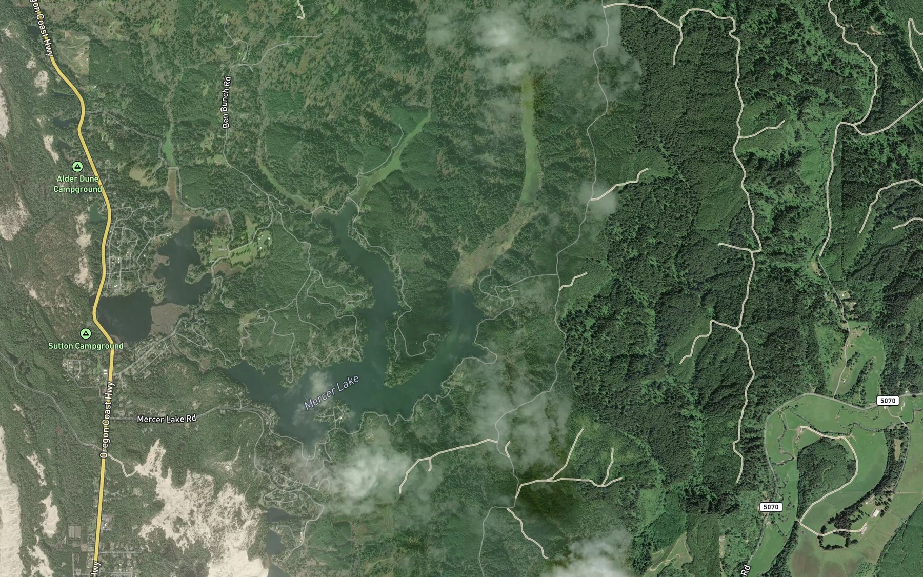 Satellite map of the Bailey Creek