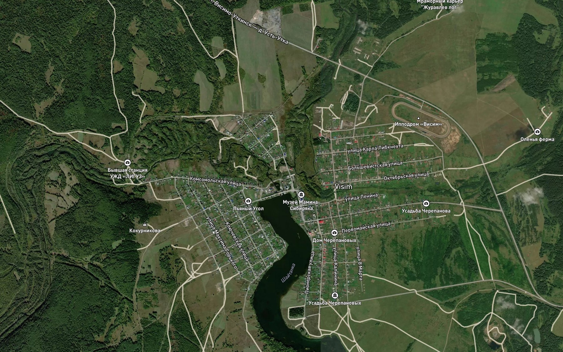 Satellite map of the Visim