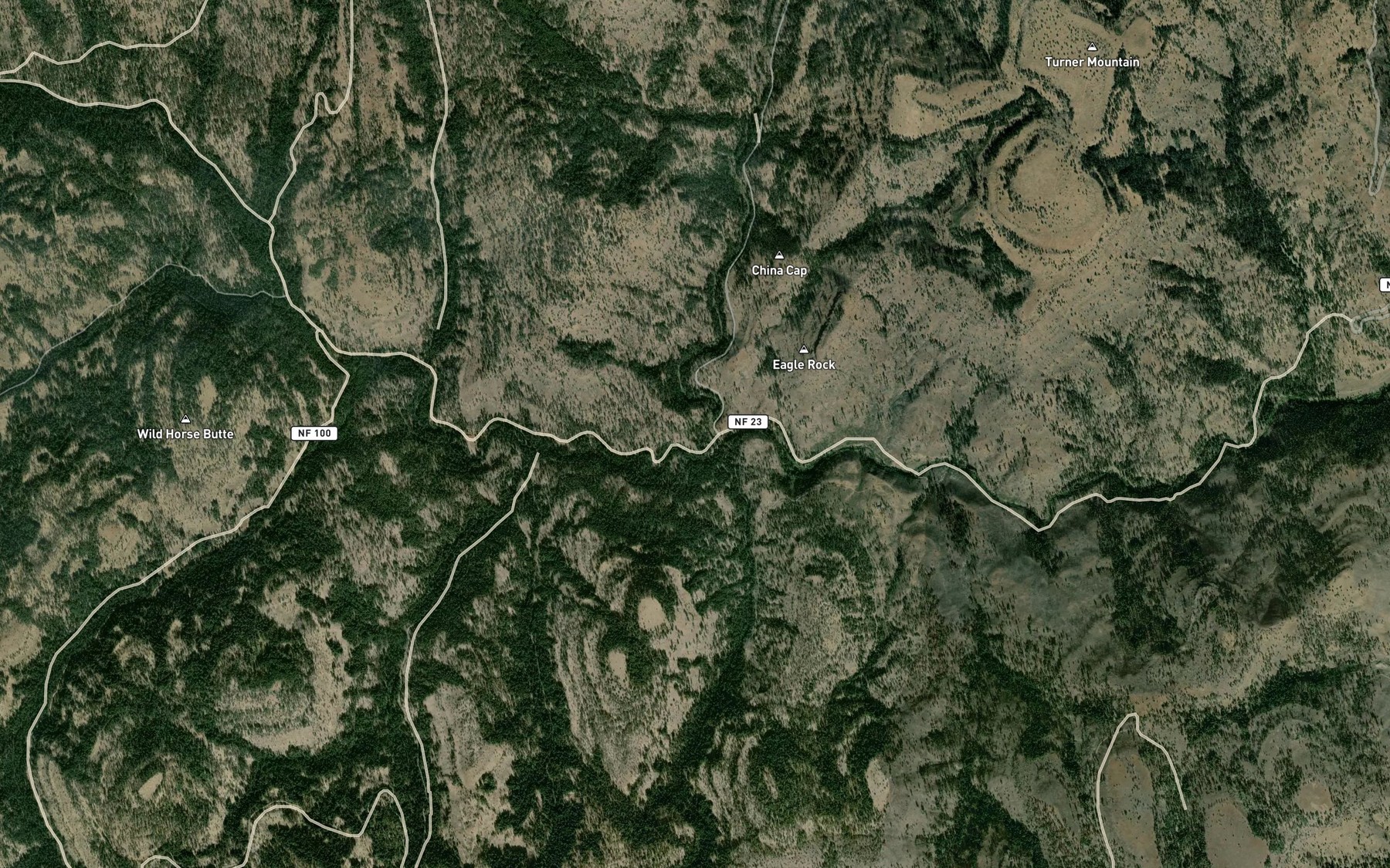 Satellite map of the Wilson Creek