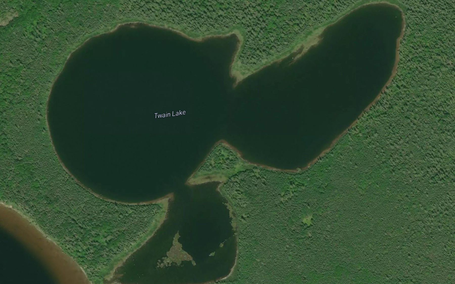 Satellite map of the Twain Lake