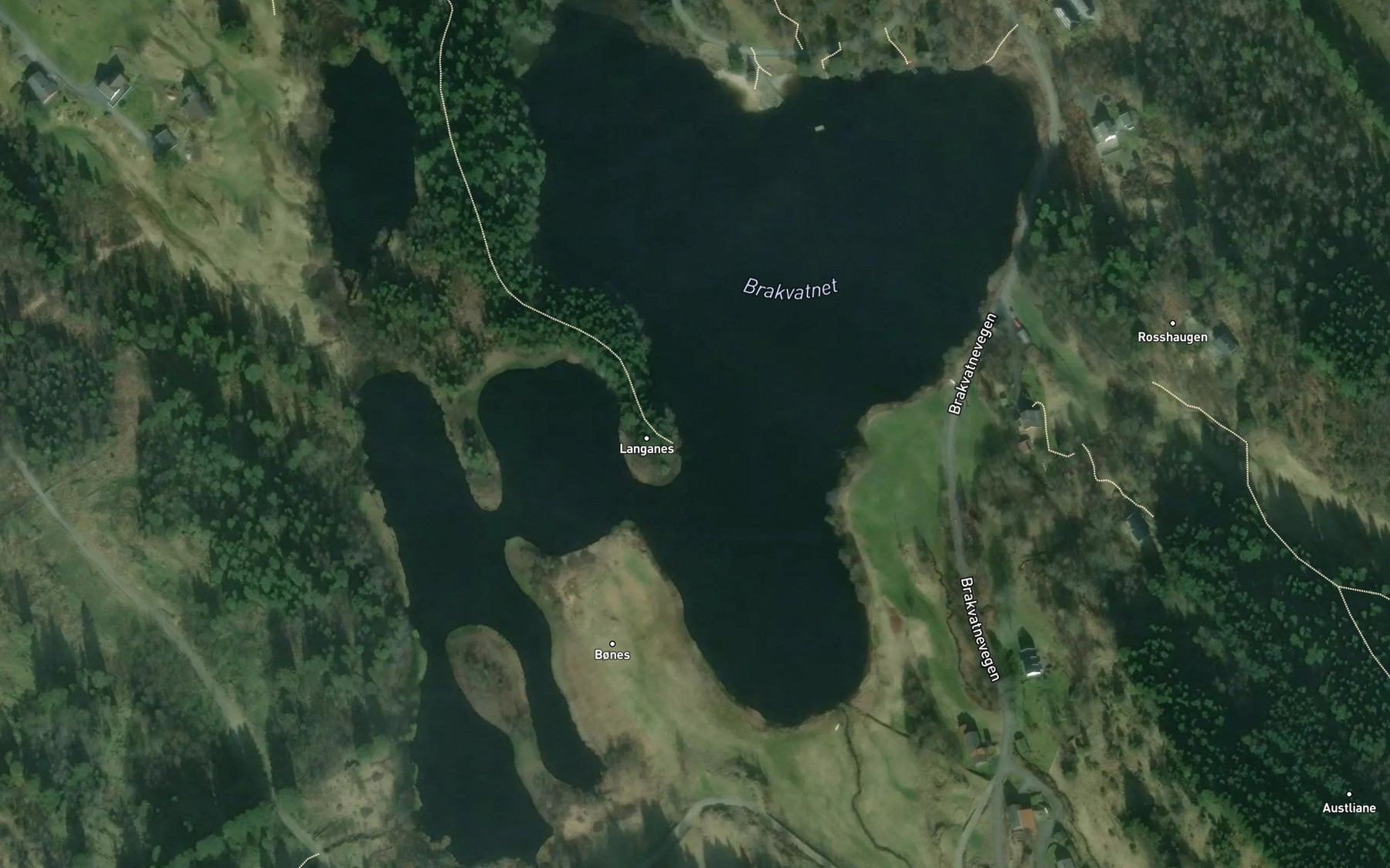 Satellite map of the Brakvatnet