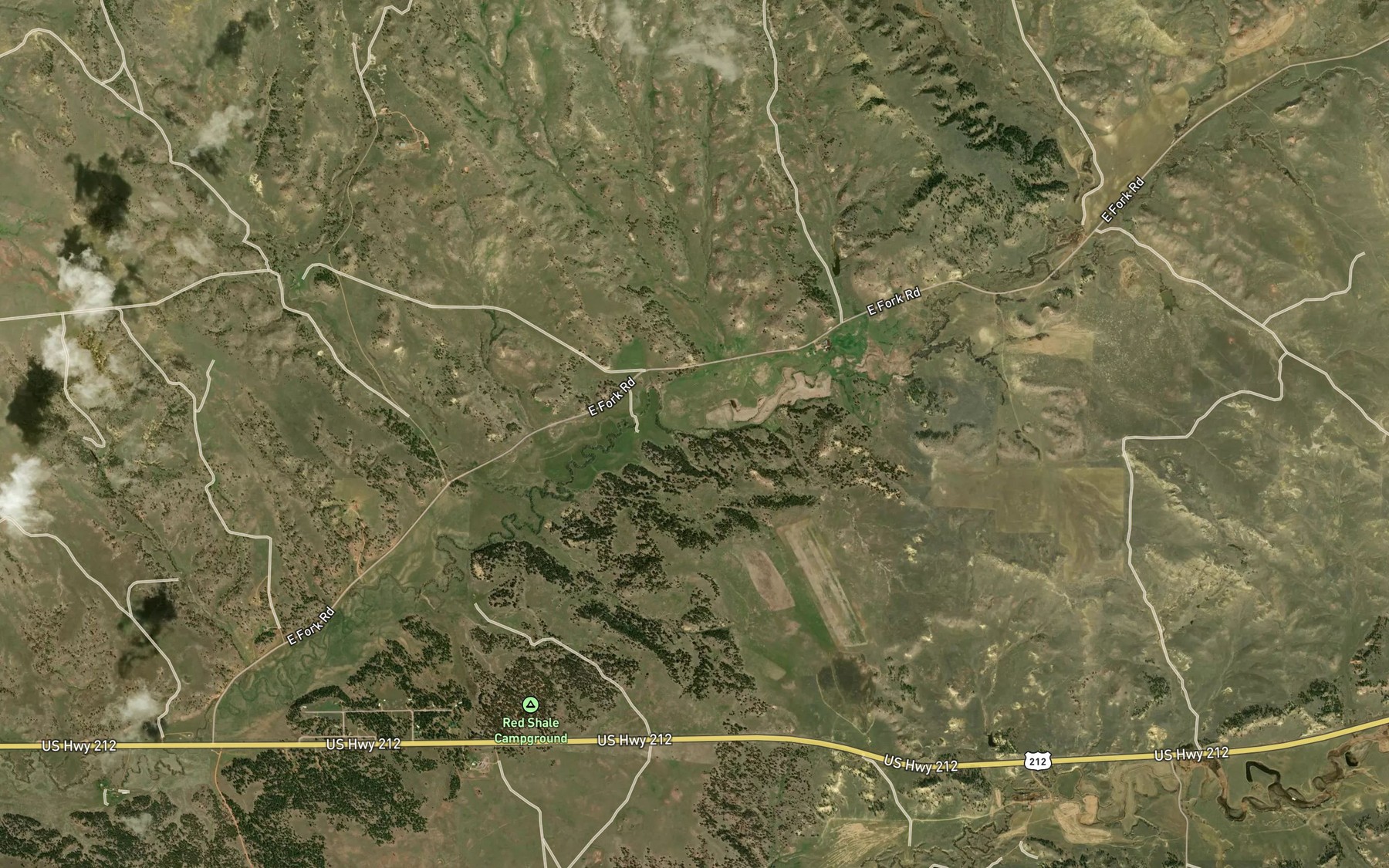 Satellite map of the Willow Creek