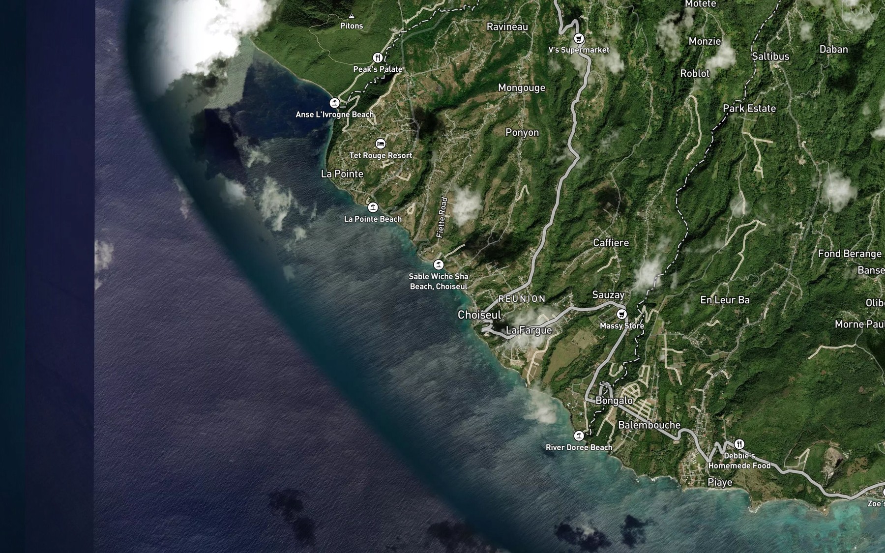 Satellite map of the Anse John