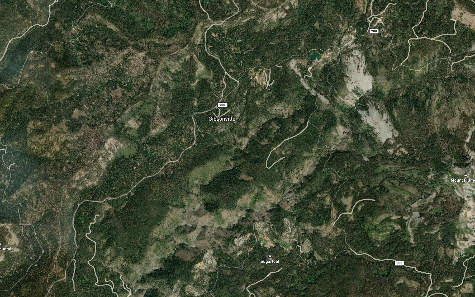Satellite map of the Gibson Creek