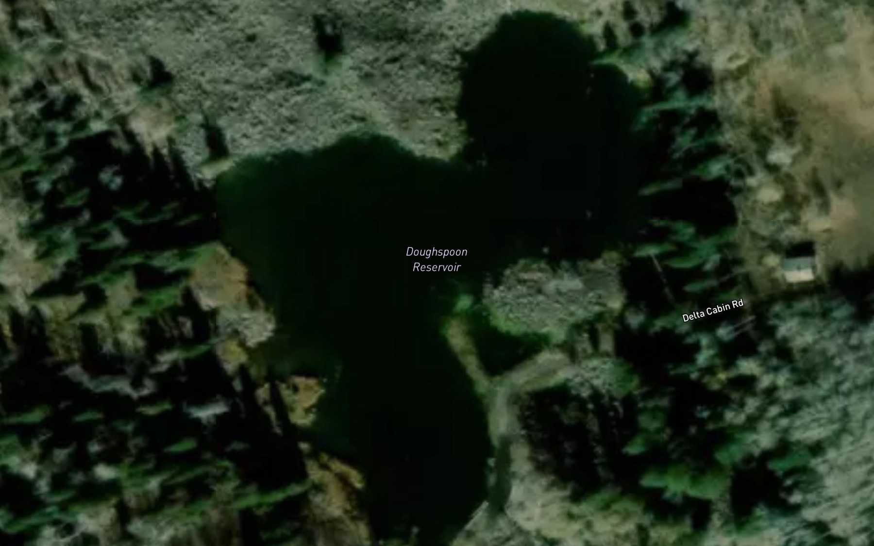 Satellite map of the Doughspoon Reservoir