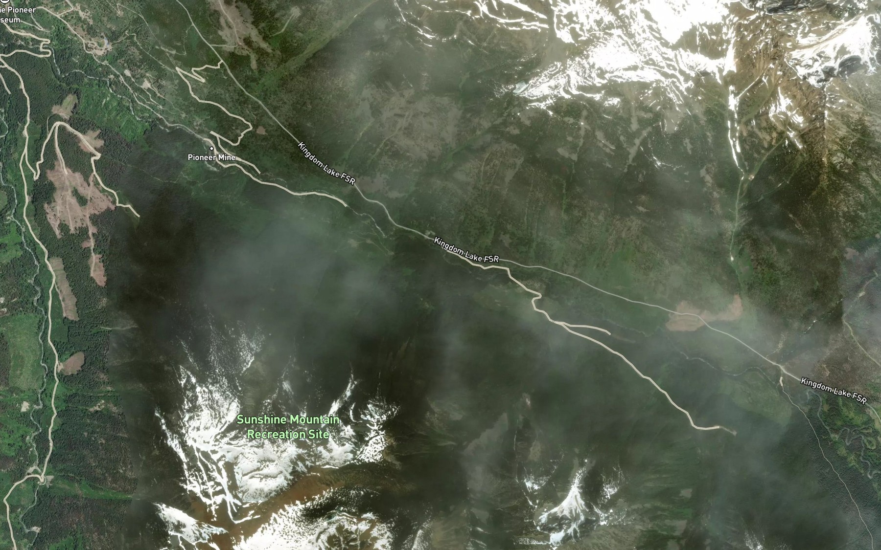 Satellite map of the Nomad Creek