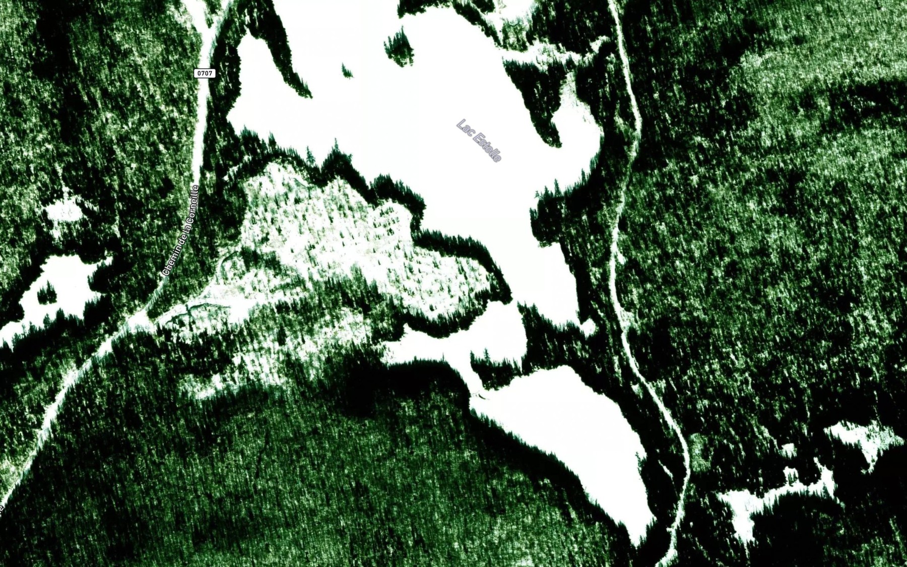 Satellite map of the Lac Estelle