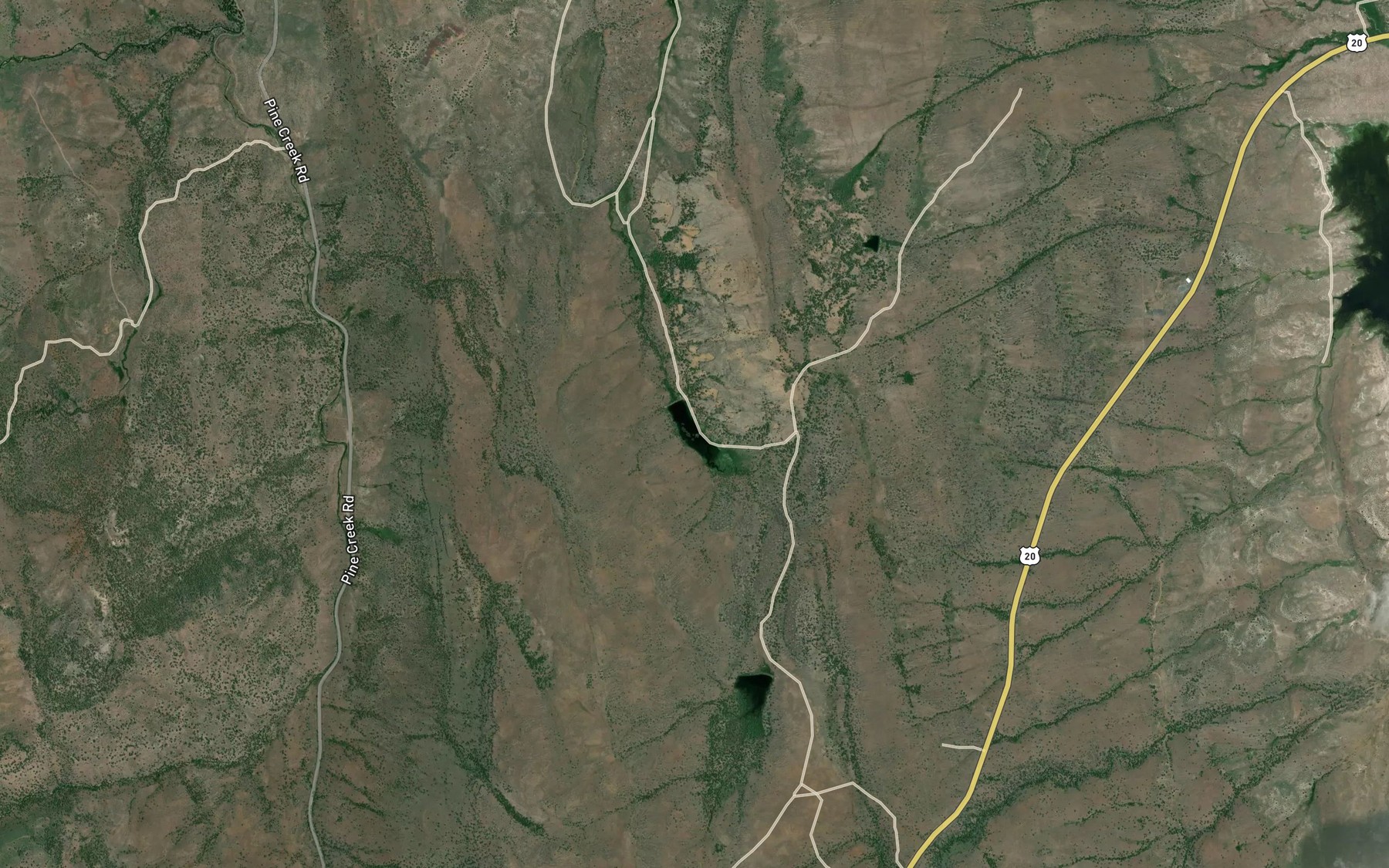 Satellite map of the Stinkingwater Reservoir Number Two