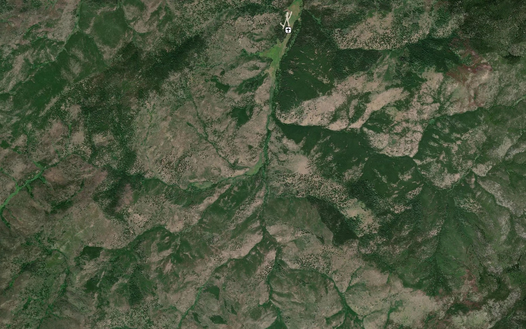 Satellite map of the West Fork Whimstick Creek