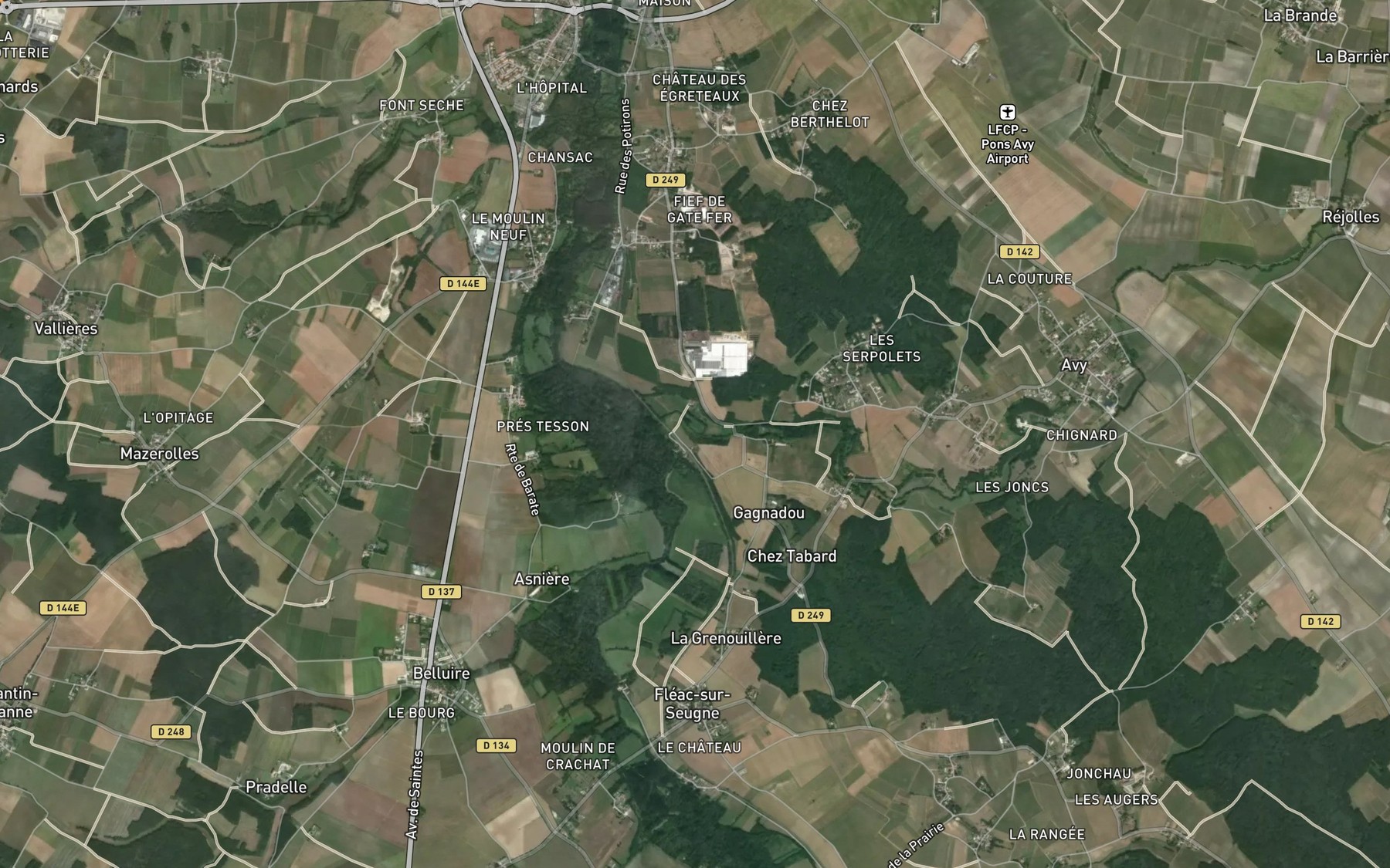 Satellite map of the Medoc