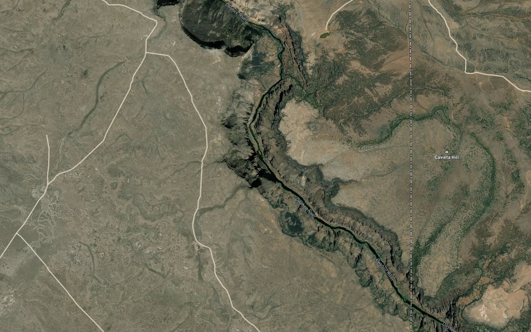 Satellite map of the Oregon Lake Creek