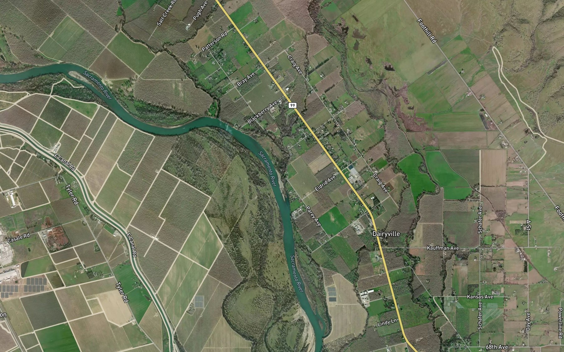 Satellite map of the Craig Creek