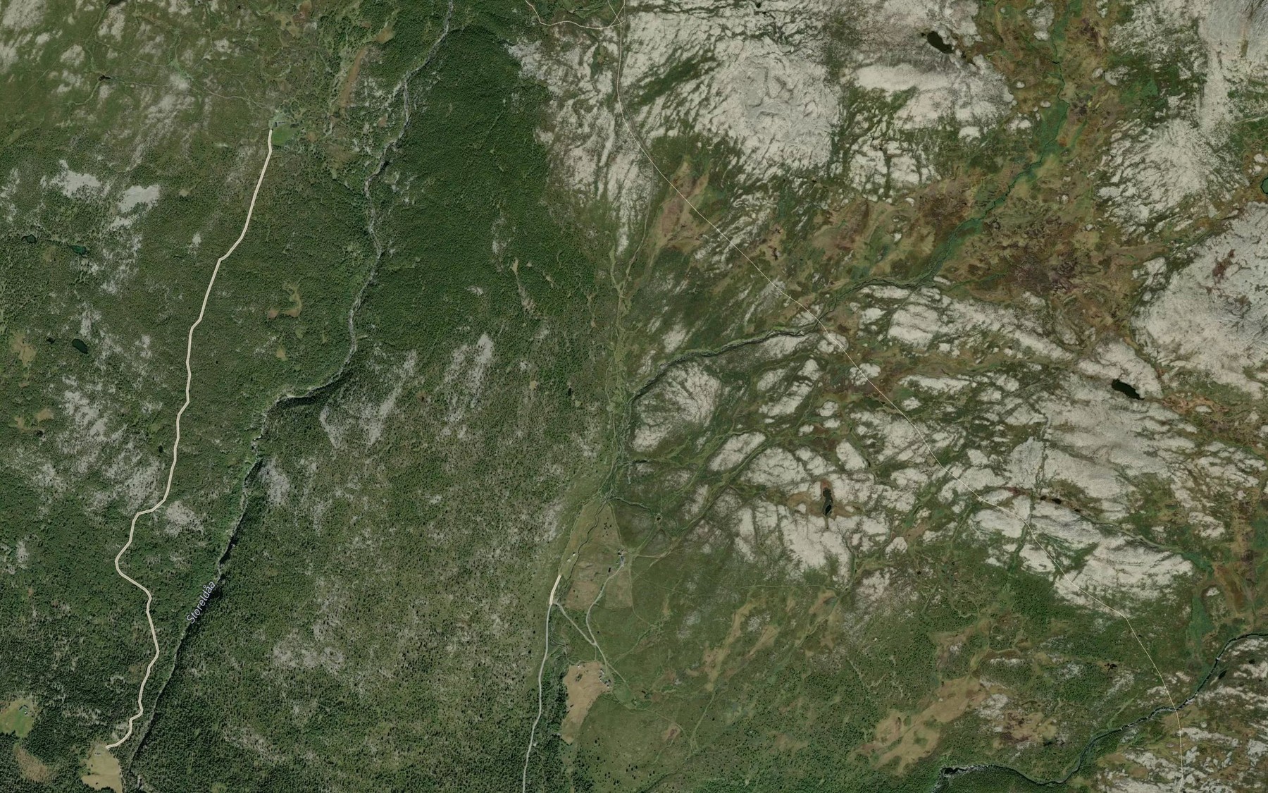 Satellite map of the Vesle Eldaa