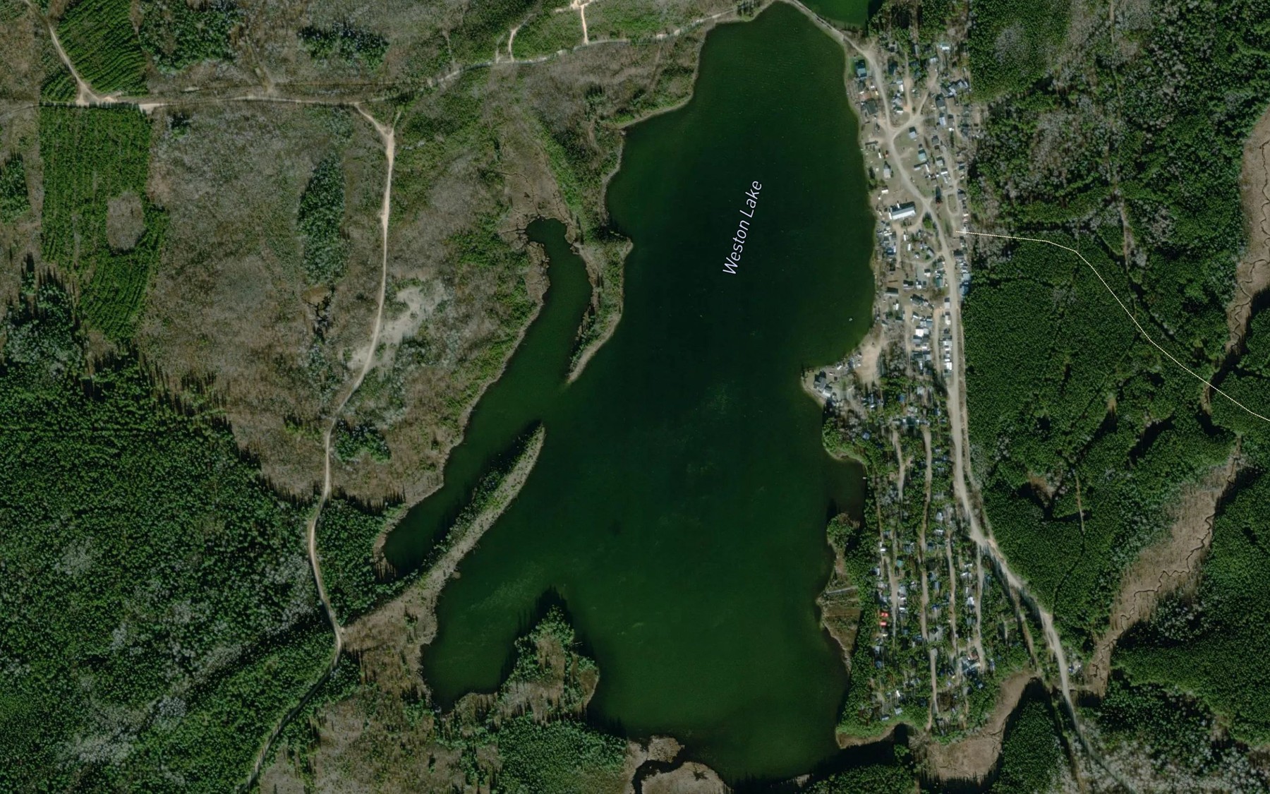 Satellite map of the Weston Lake
