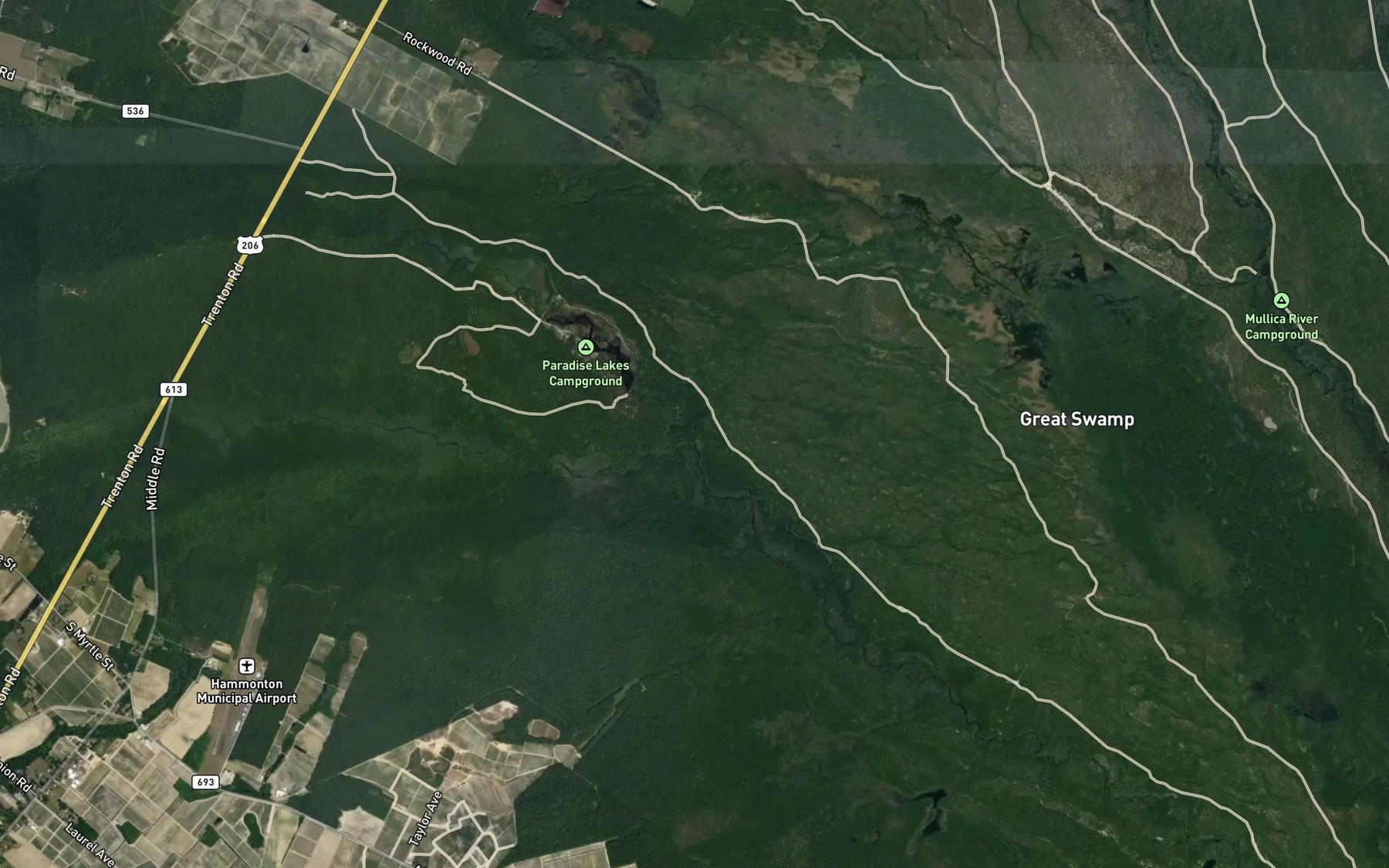 Satellite map of the Albertson Brook
