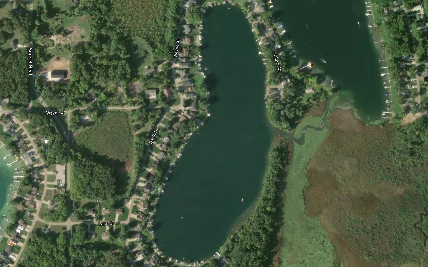 Satellite map of the Coverdale Lake