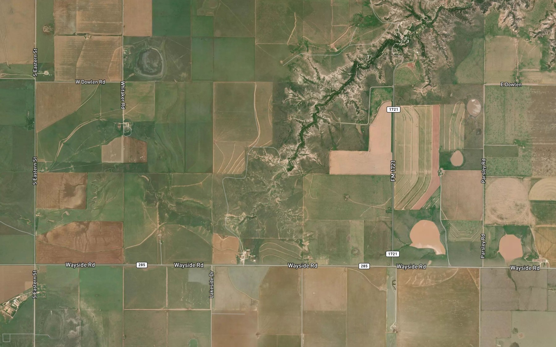 Satellite map of the Stanley Schaeffer Lake