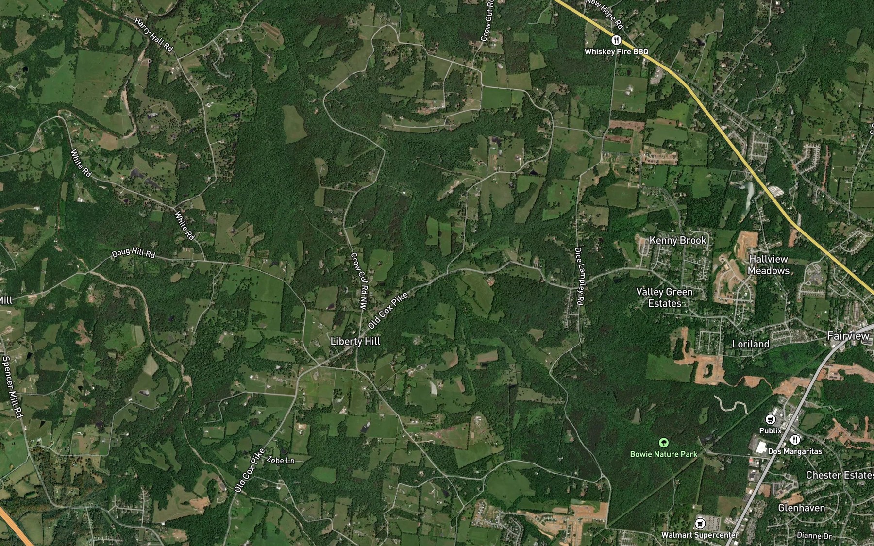 Satellite map of the Quinn Branch