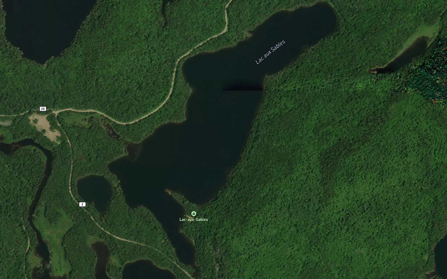 Satellite map of the Lac aux Sables