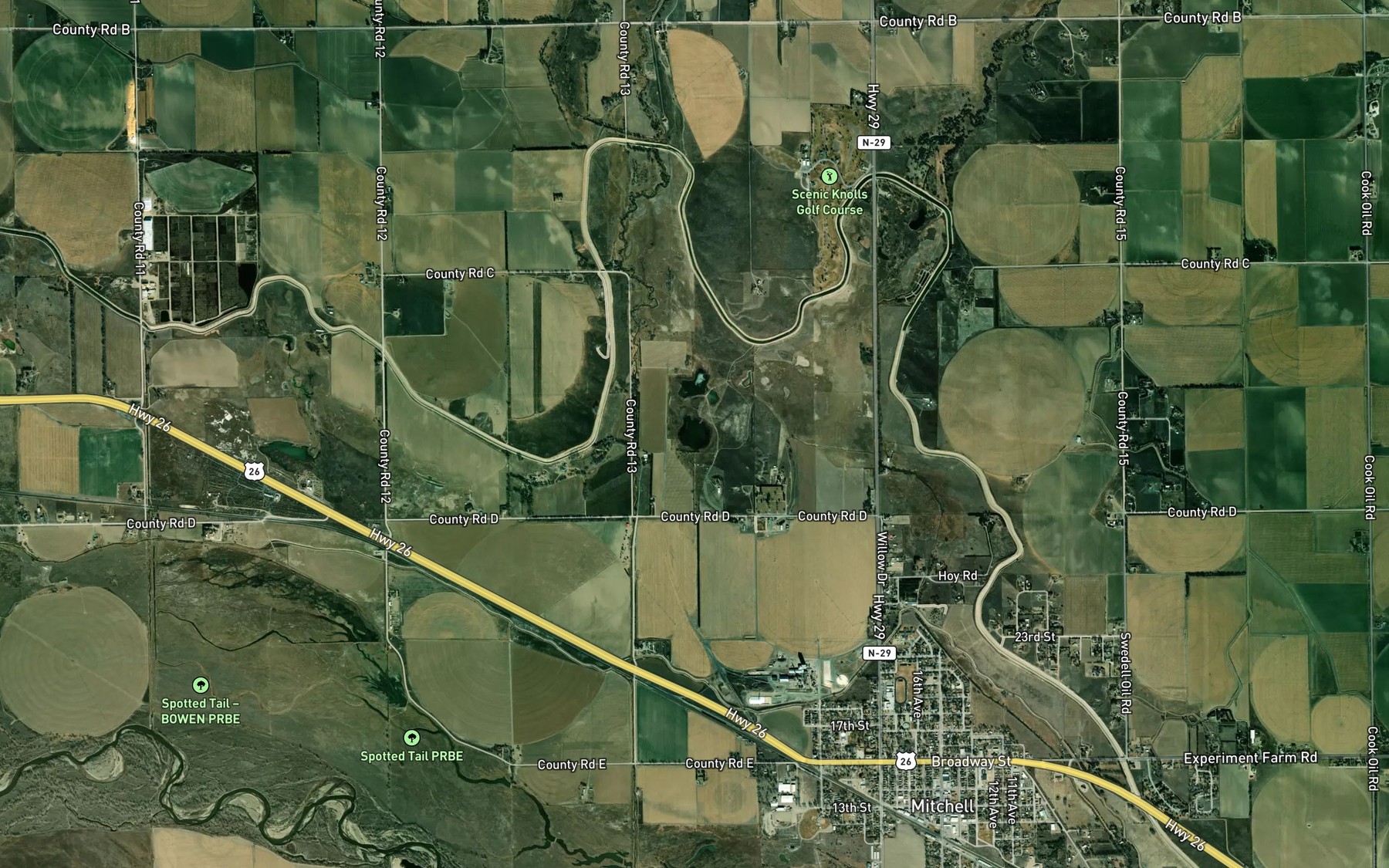 Satellite map of the Lewis Lake