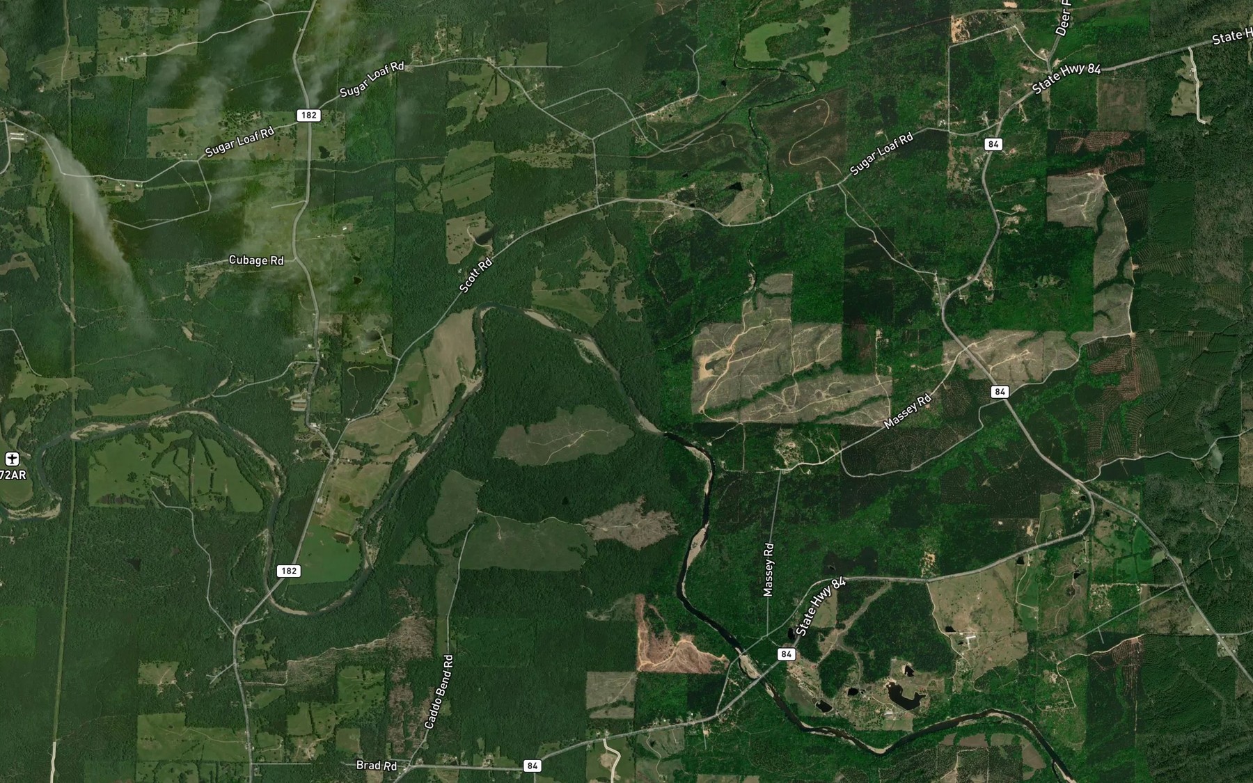 Satellite map of the Sugarloaf Creek