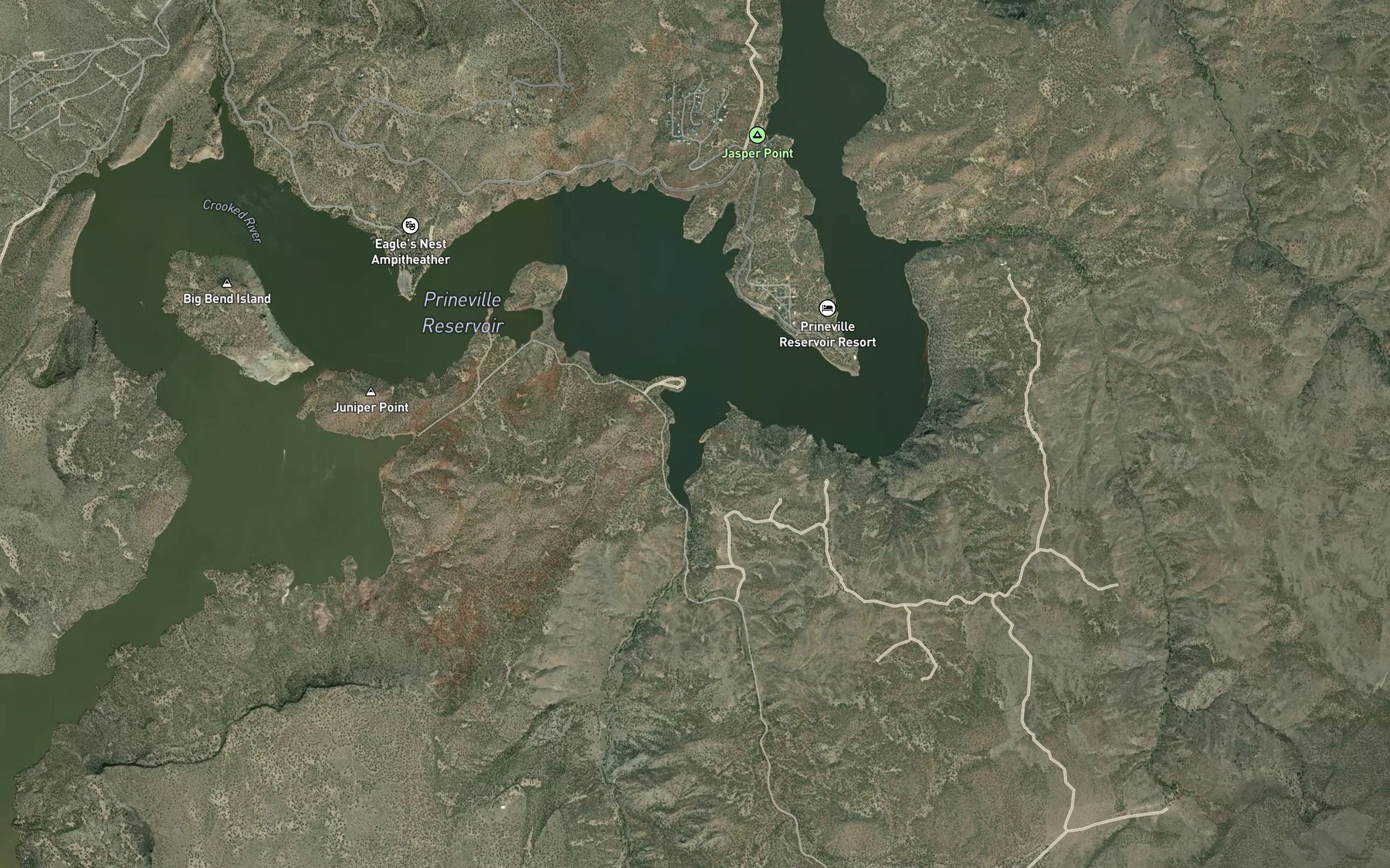 Satellite map of the Alkali Creek