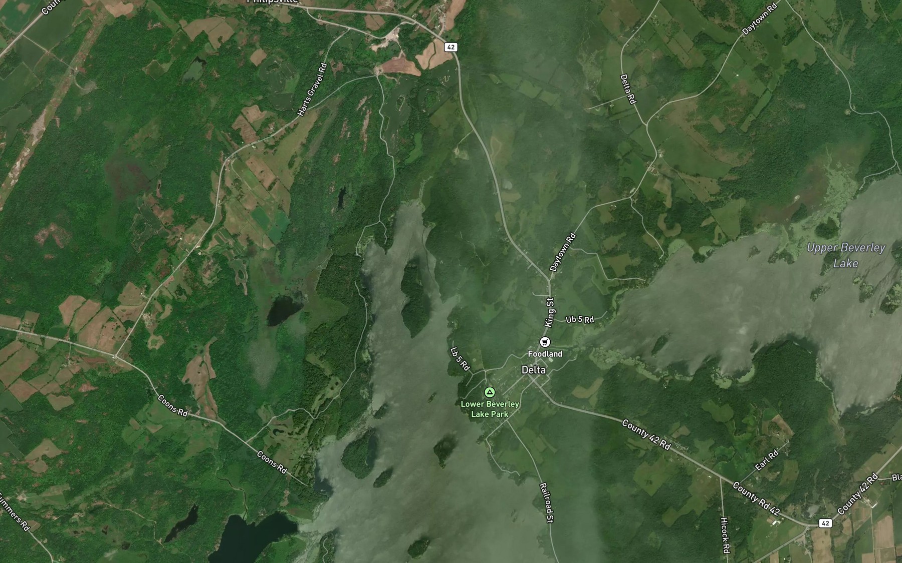 Satellite map of the Cooligan Creek