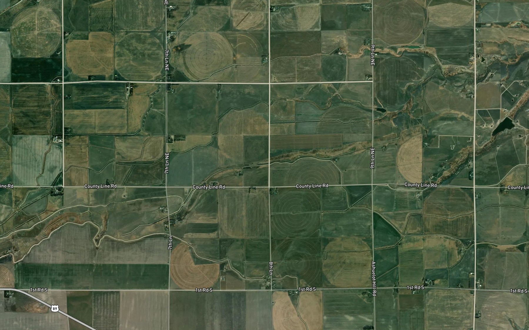 Satellite map of the Greenfield South Canal