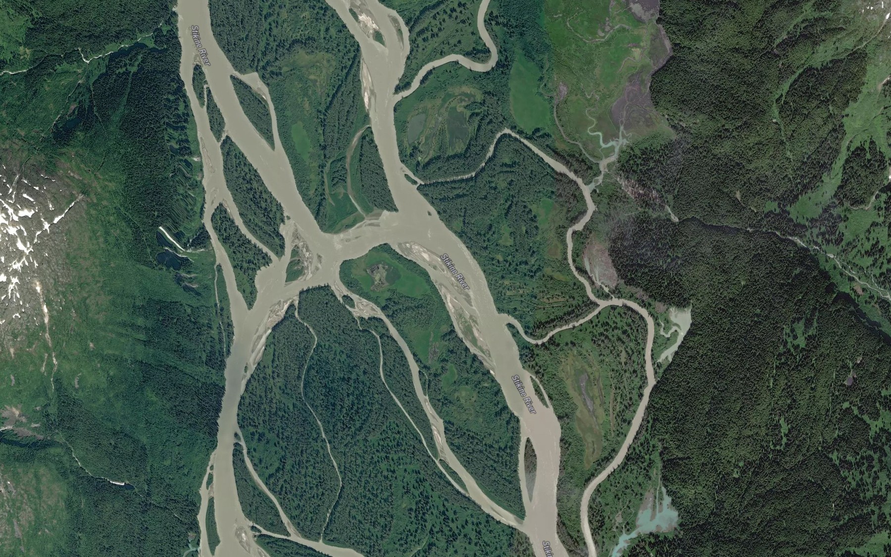 Satellite map of the Fowler Creek